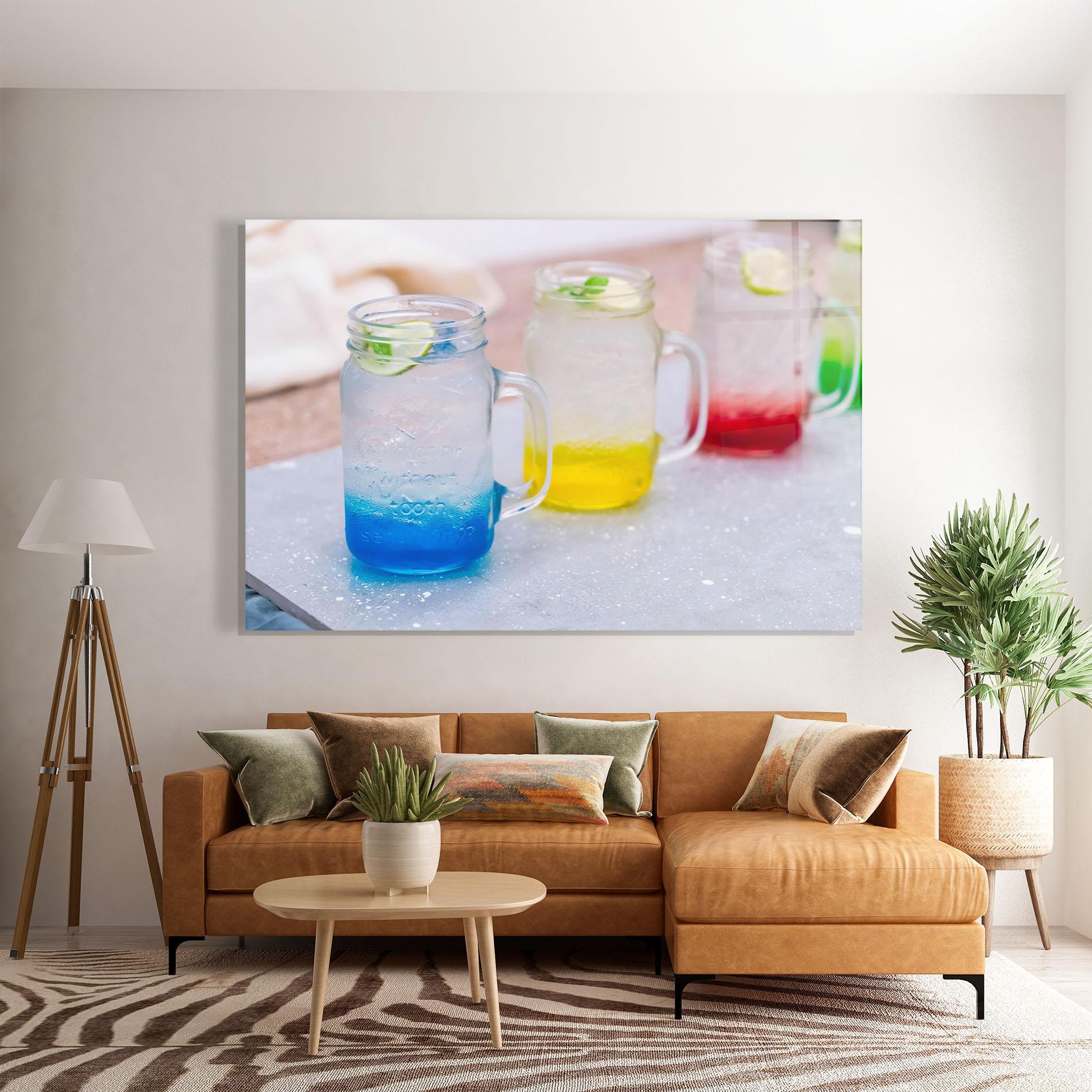 Стъклена картина Colorful Italian Soda mockup 7