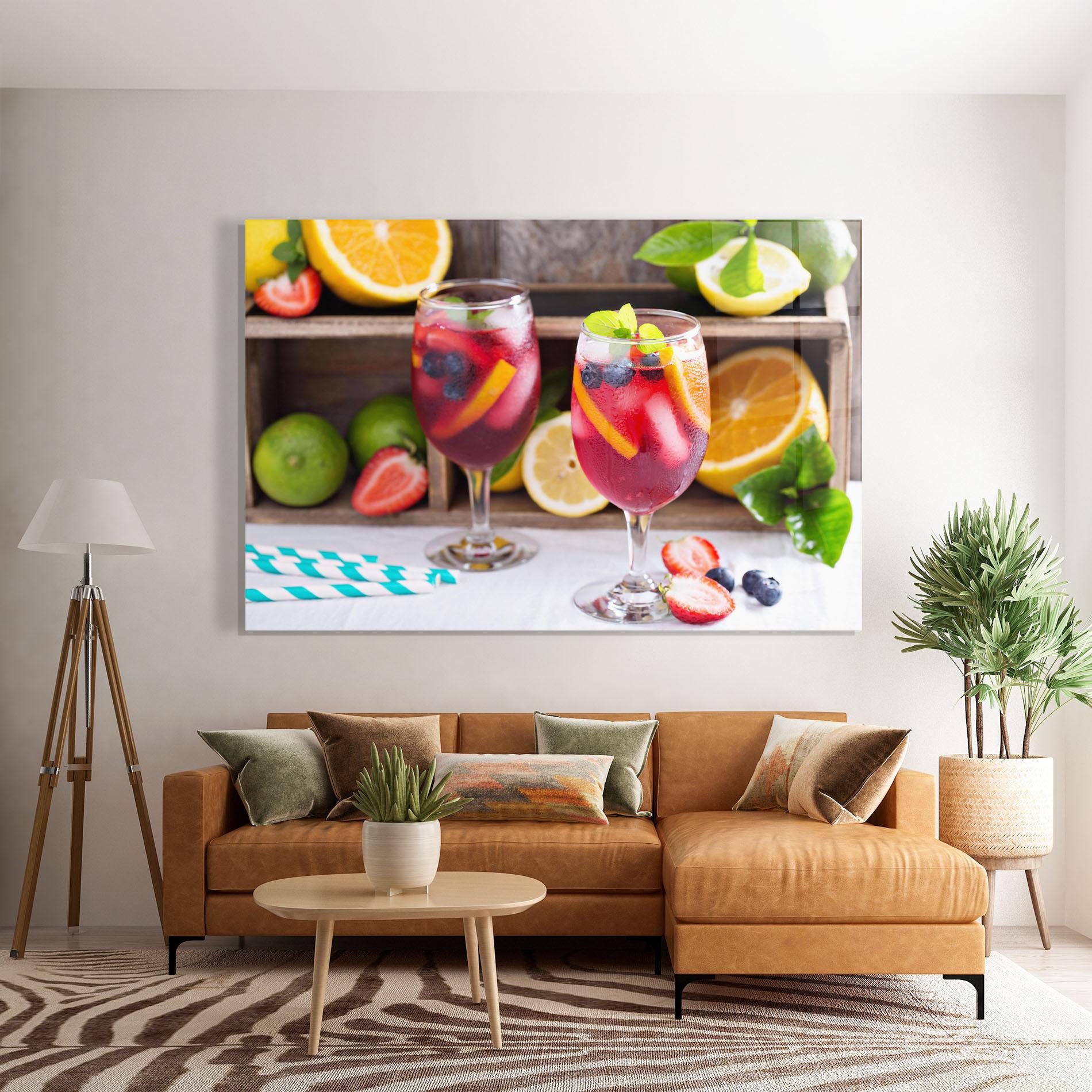 Стъклена картина Colorful Summer Drink mockup 7