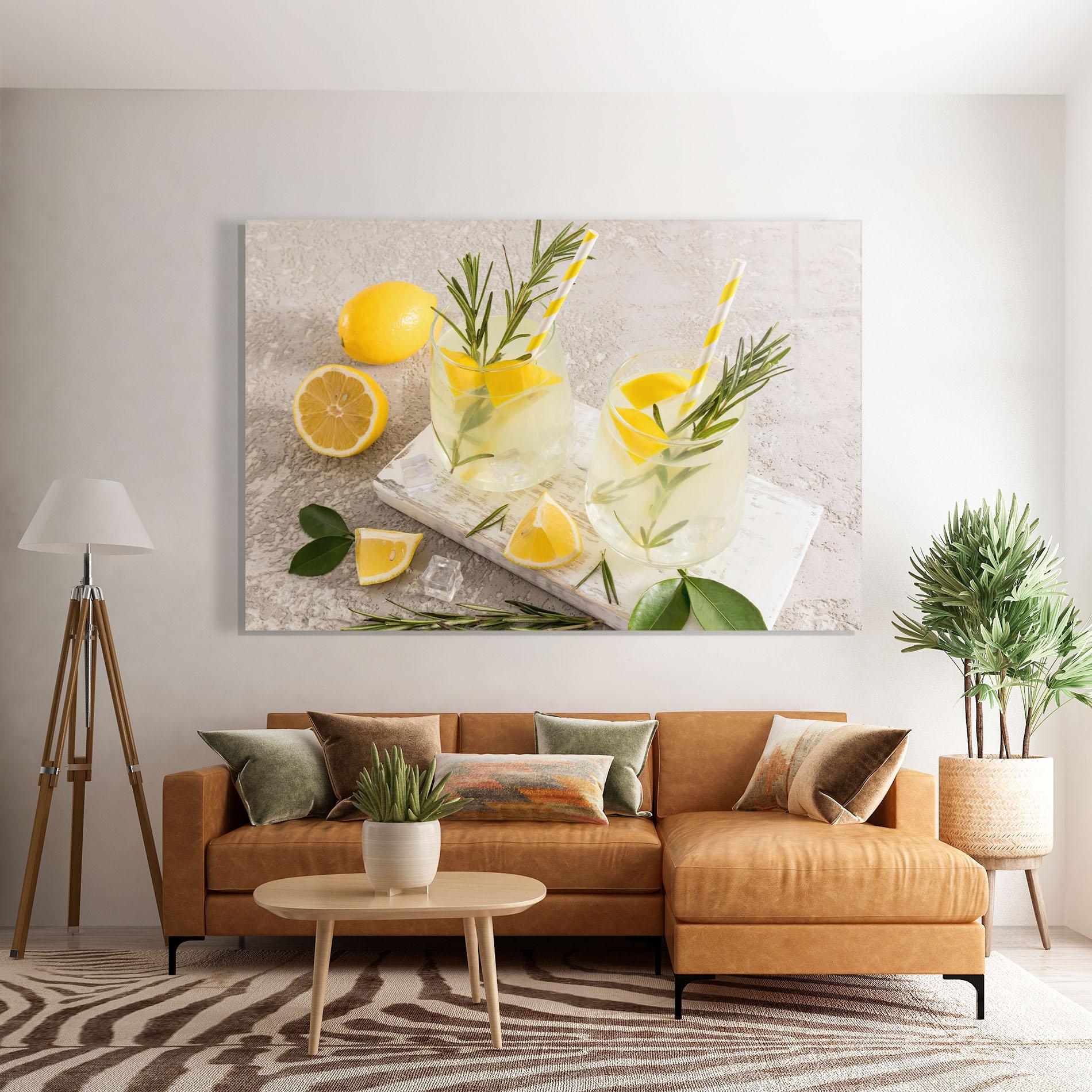 Стъклена картина Homemade Rosemary Drink mockup 7