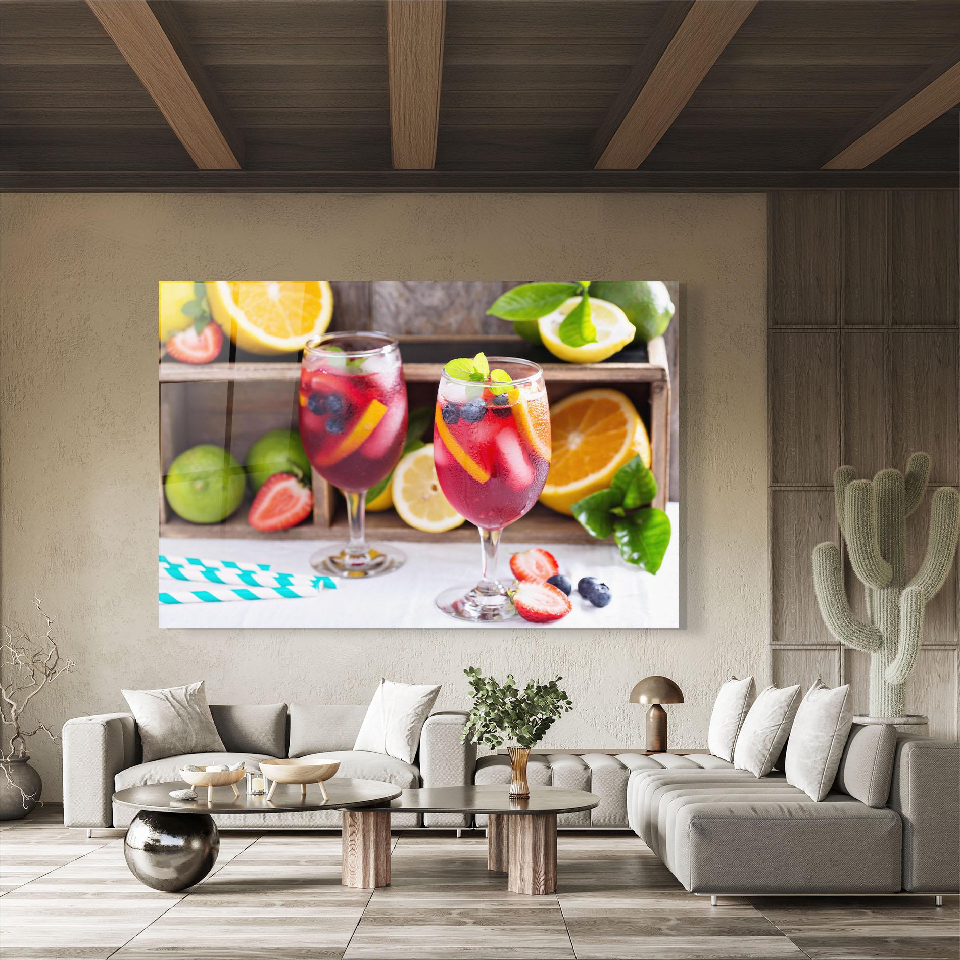 Стъклена картина Colorful Summer Drink mockup 8
