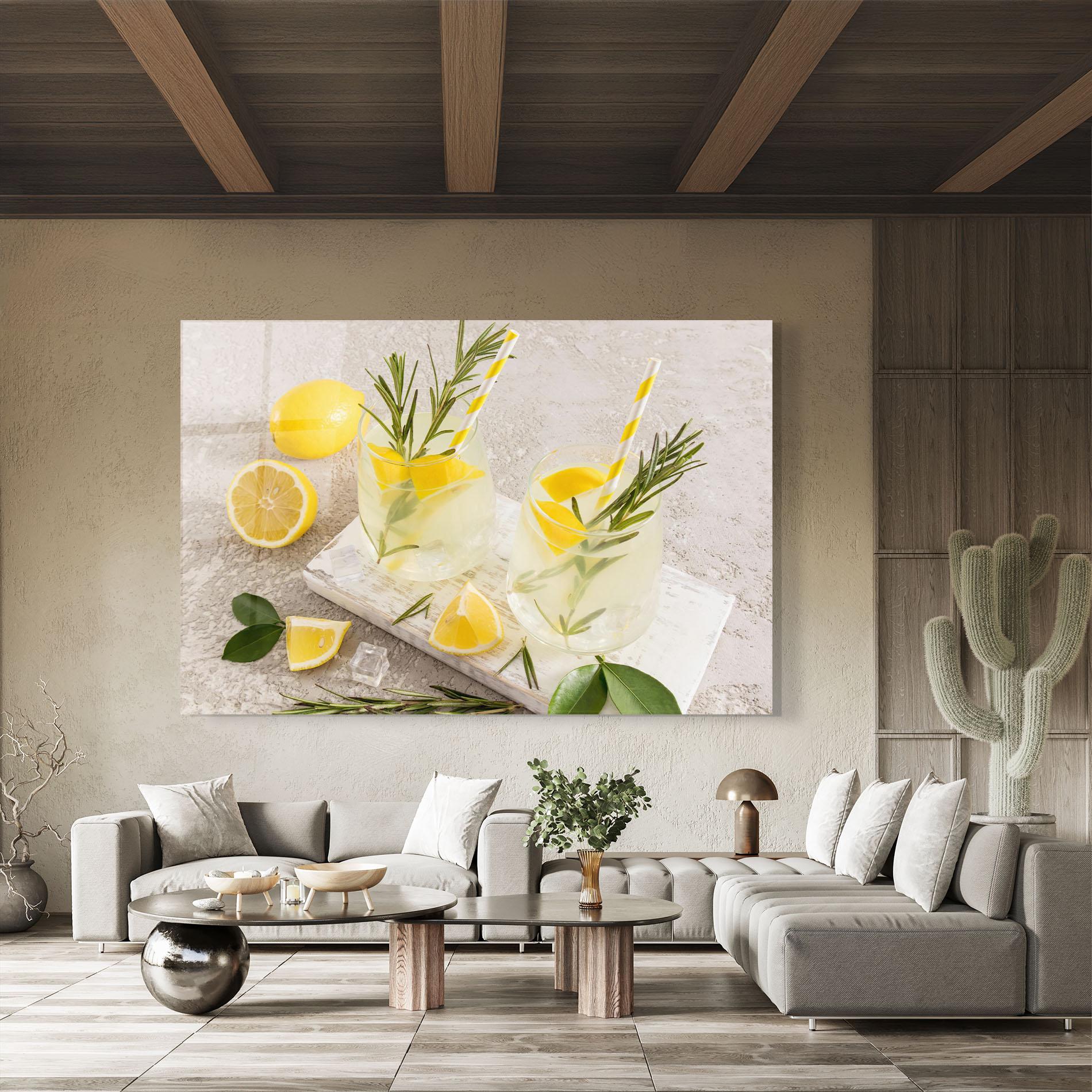 Стъклена картина Homemade Rosemary Drink mockup 8