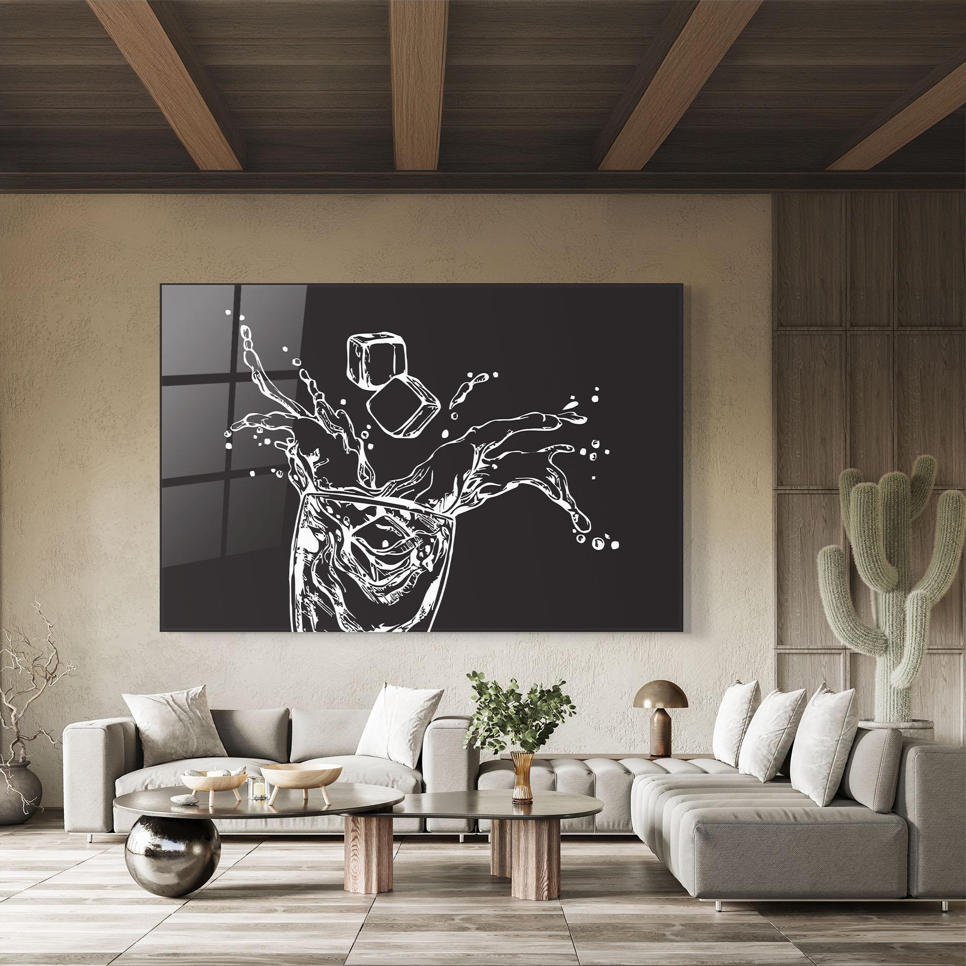 Стъклена картина Ice Splash Drink mockup 8