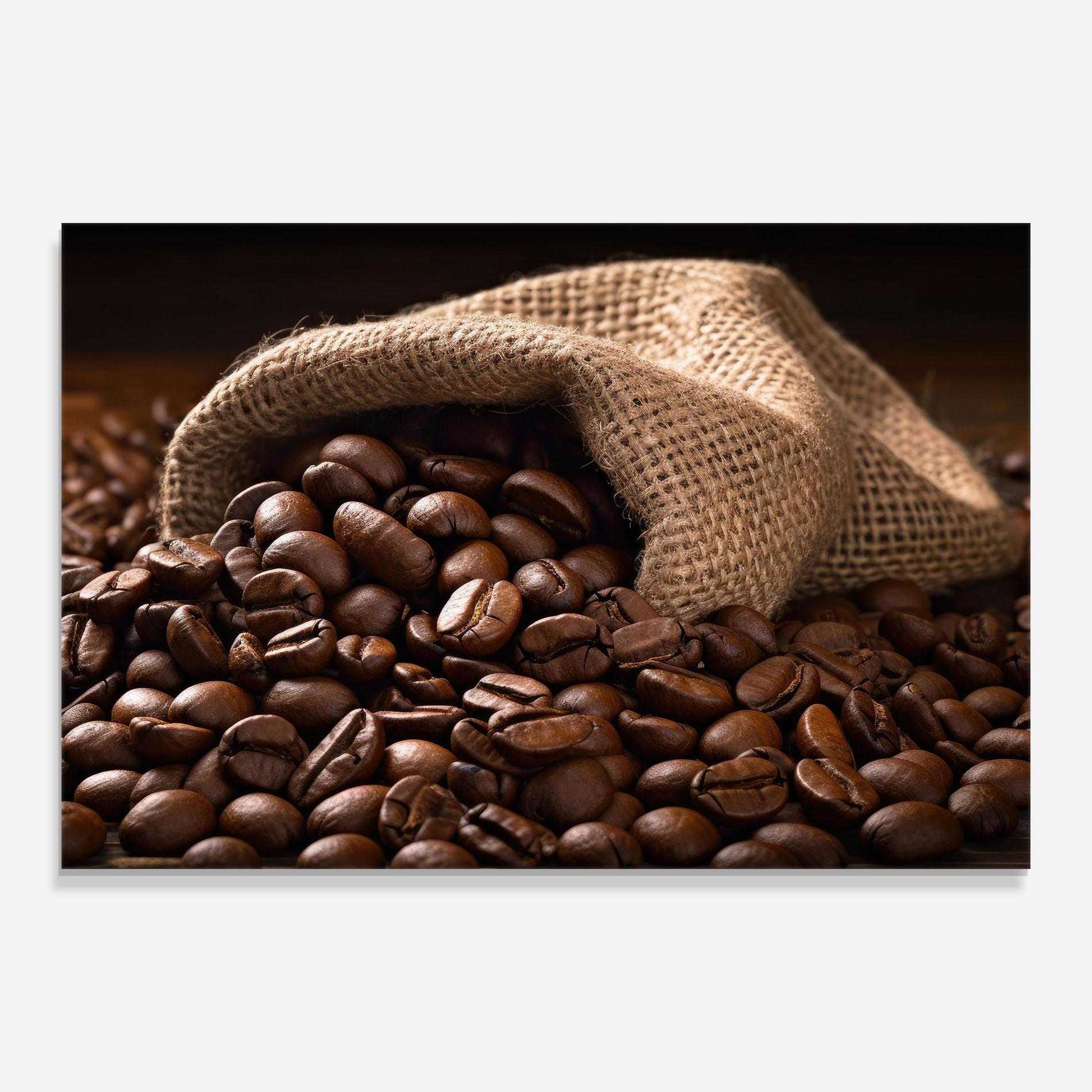 Стъклена картина Bag Of Coffee Beans mockup 0