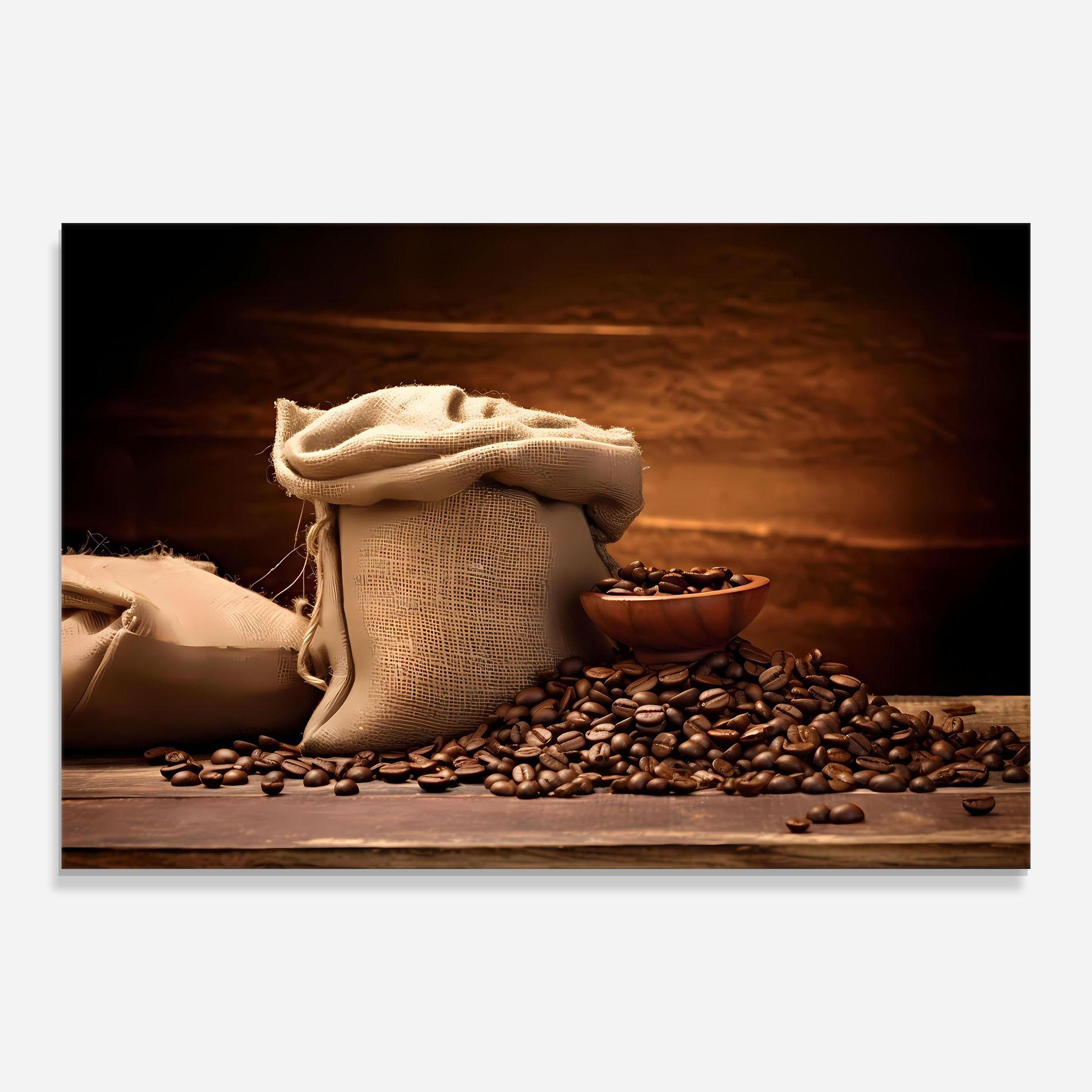 Стъклена картина Big Bag Of Coffee Beans mockup 0