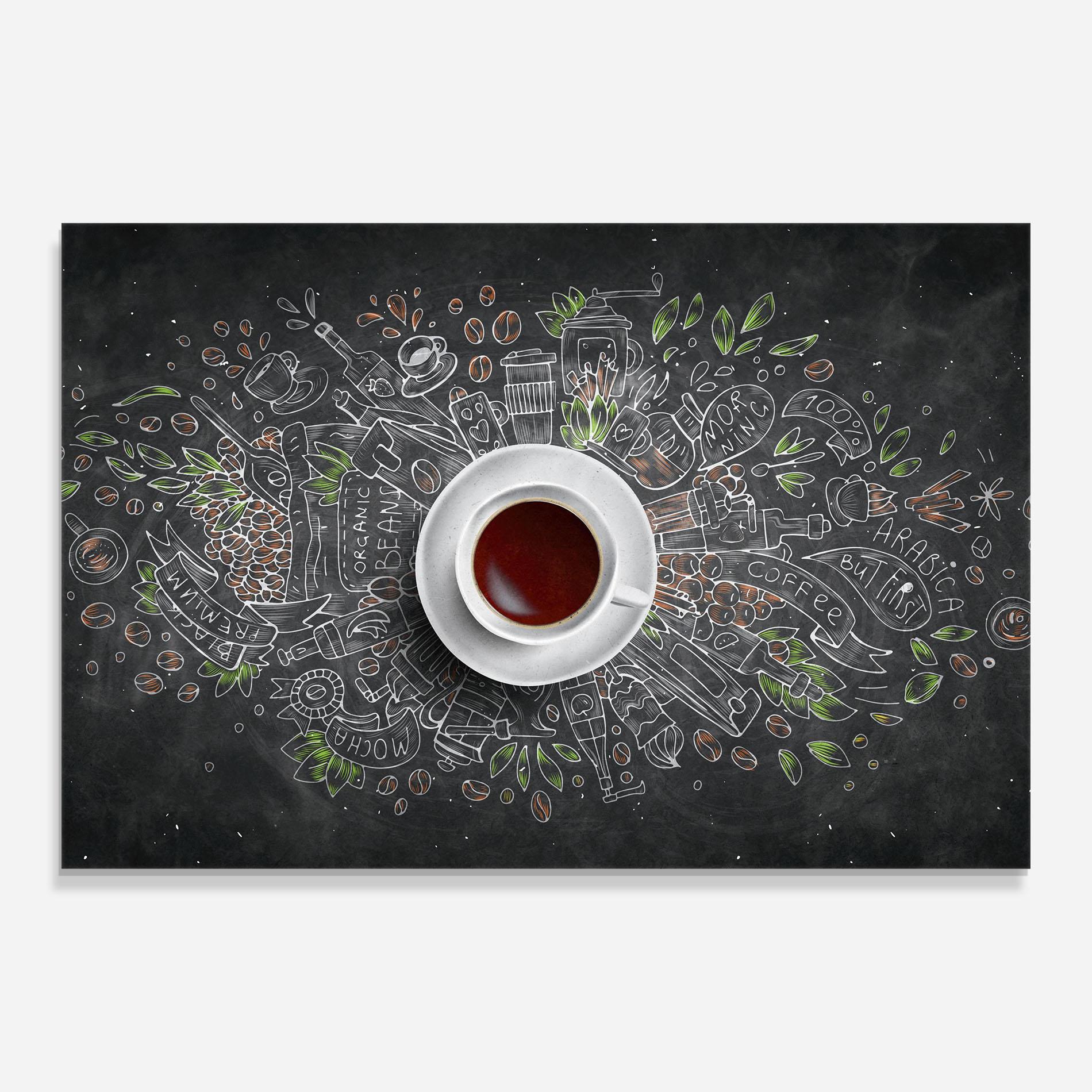 Стъклена картина Black Board Coffee mockup 0