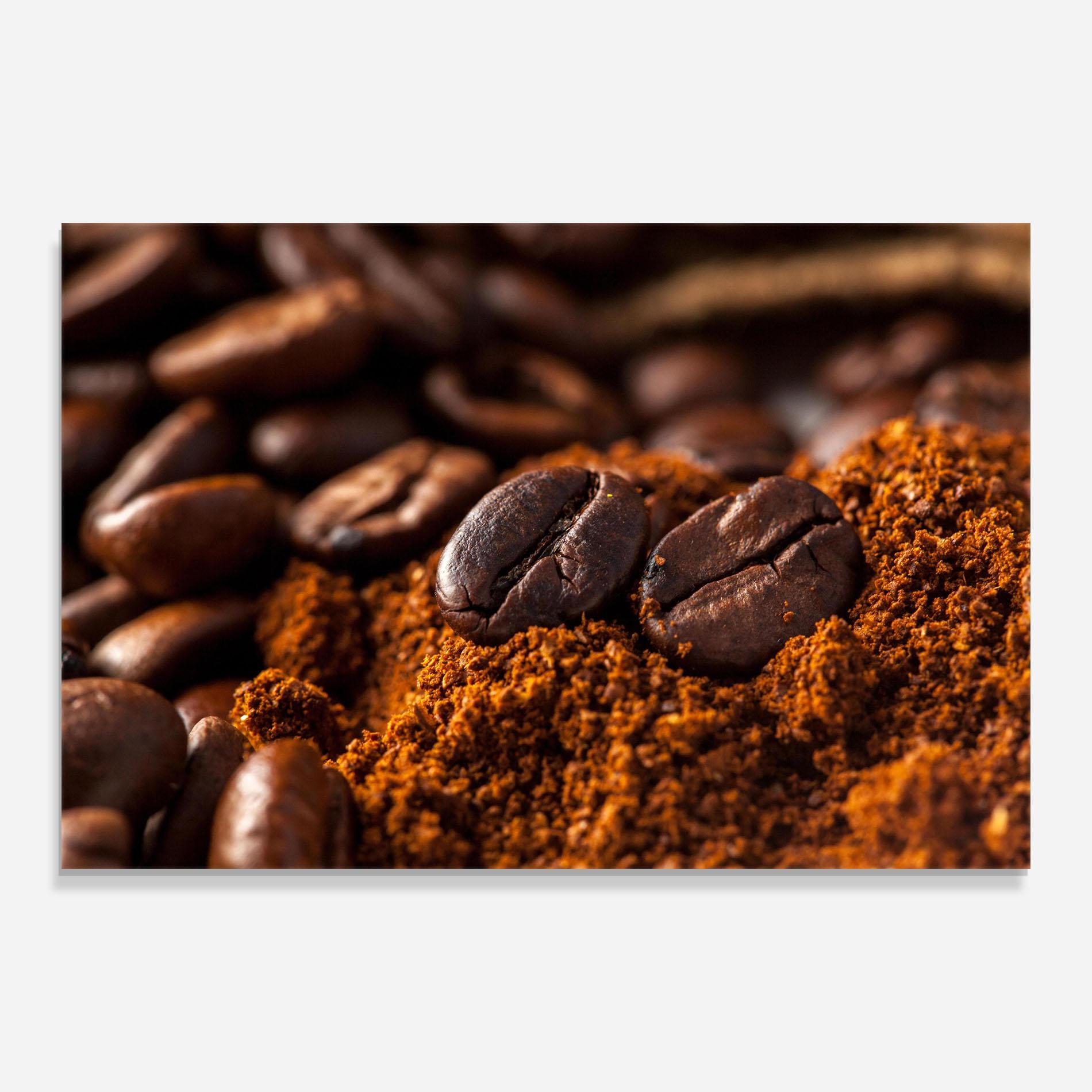 Стъклена картина Close Up Coffee Beans mockup 0