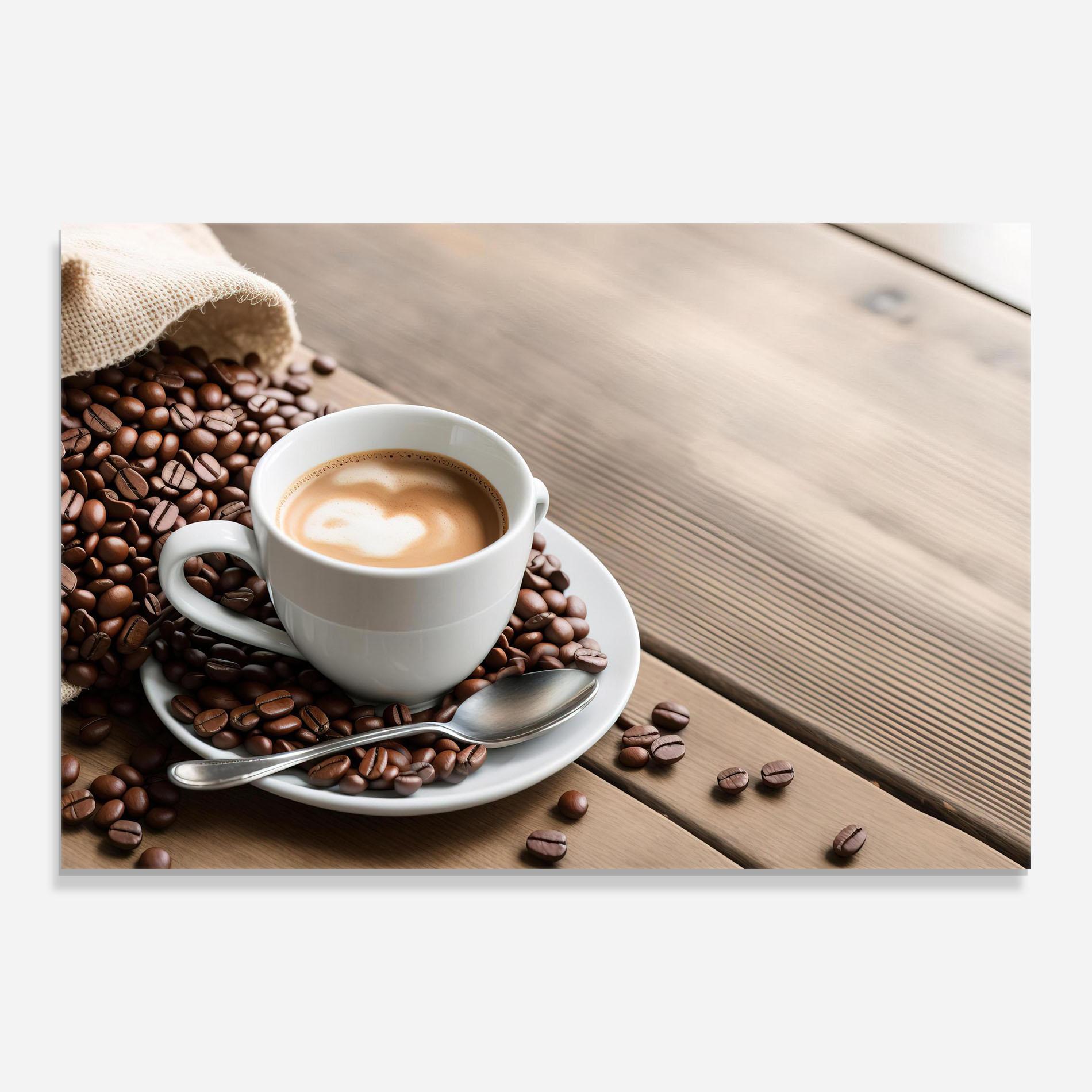 Стъклена картина Coffee On Table mockup 0