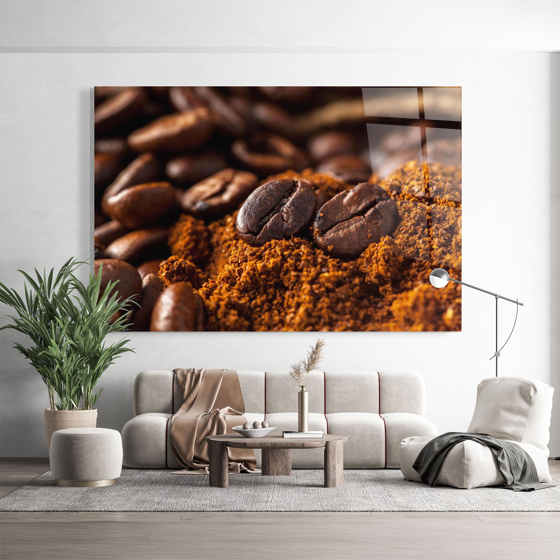 Стъклена картина Close Up Coffee Beans mockup 9