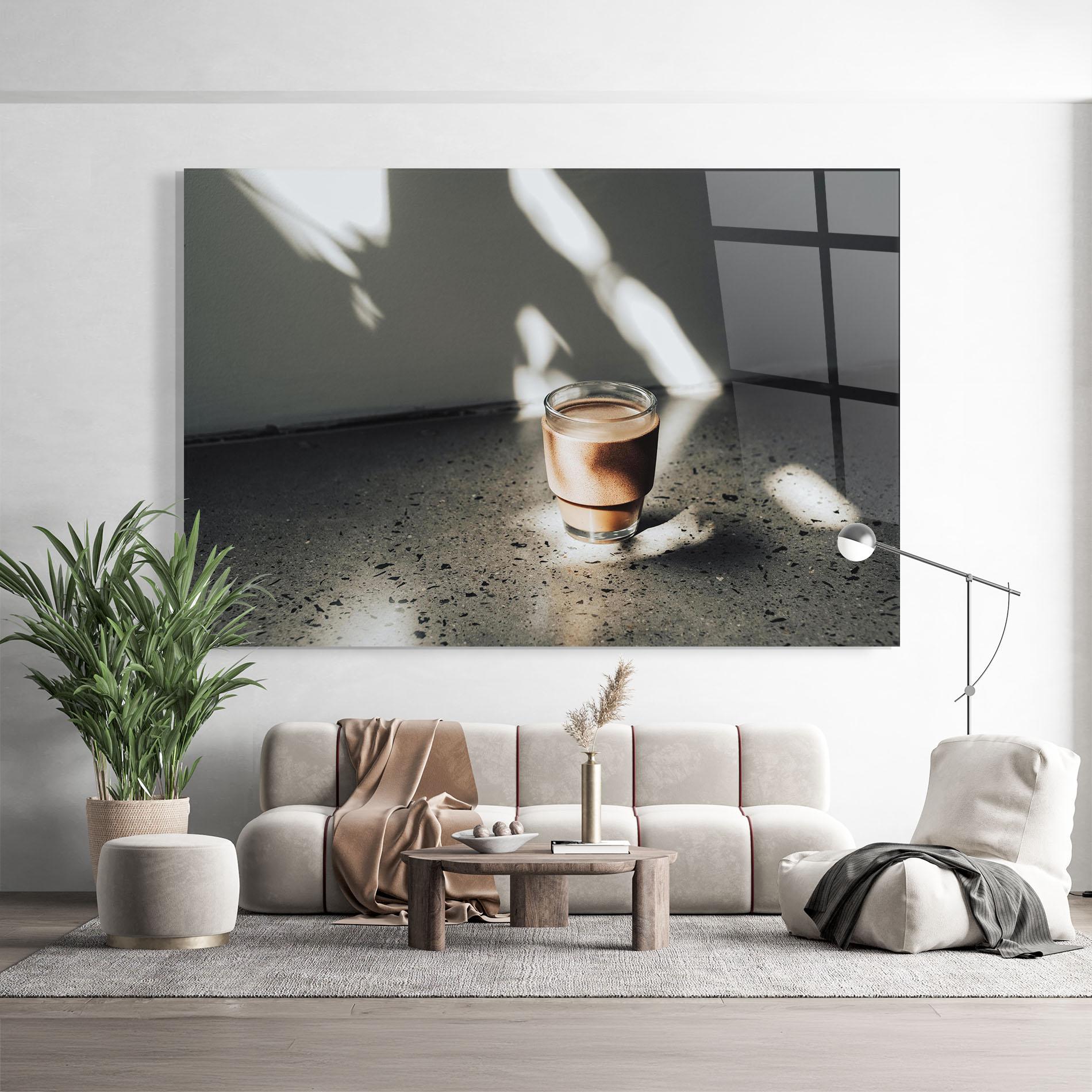 Стъклена картина Coffee In The Sun mockup 9