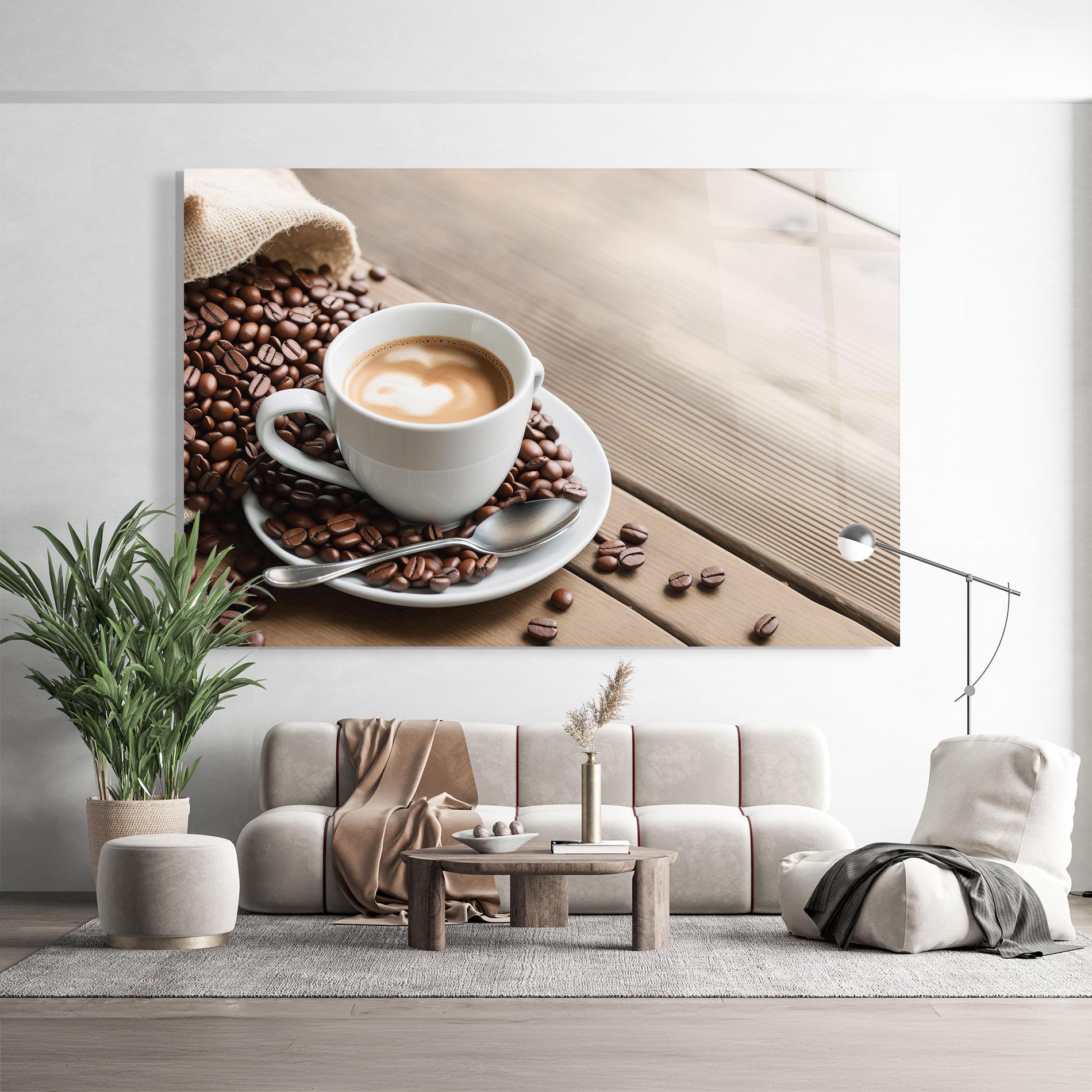 Стъклена картина Coffee On Table mockup 9