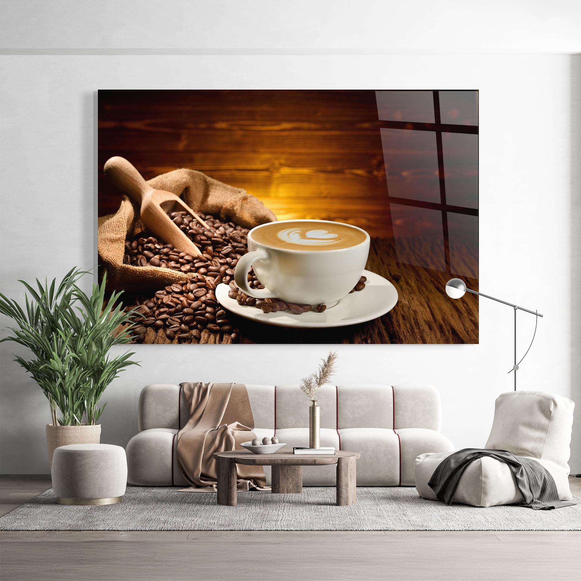 Стъклена картина Latte Coffee mockup 9