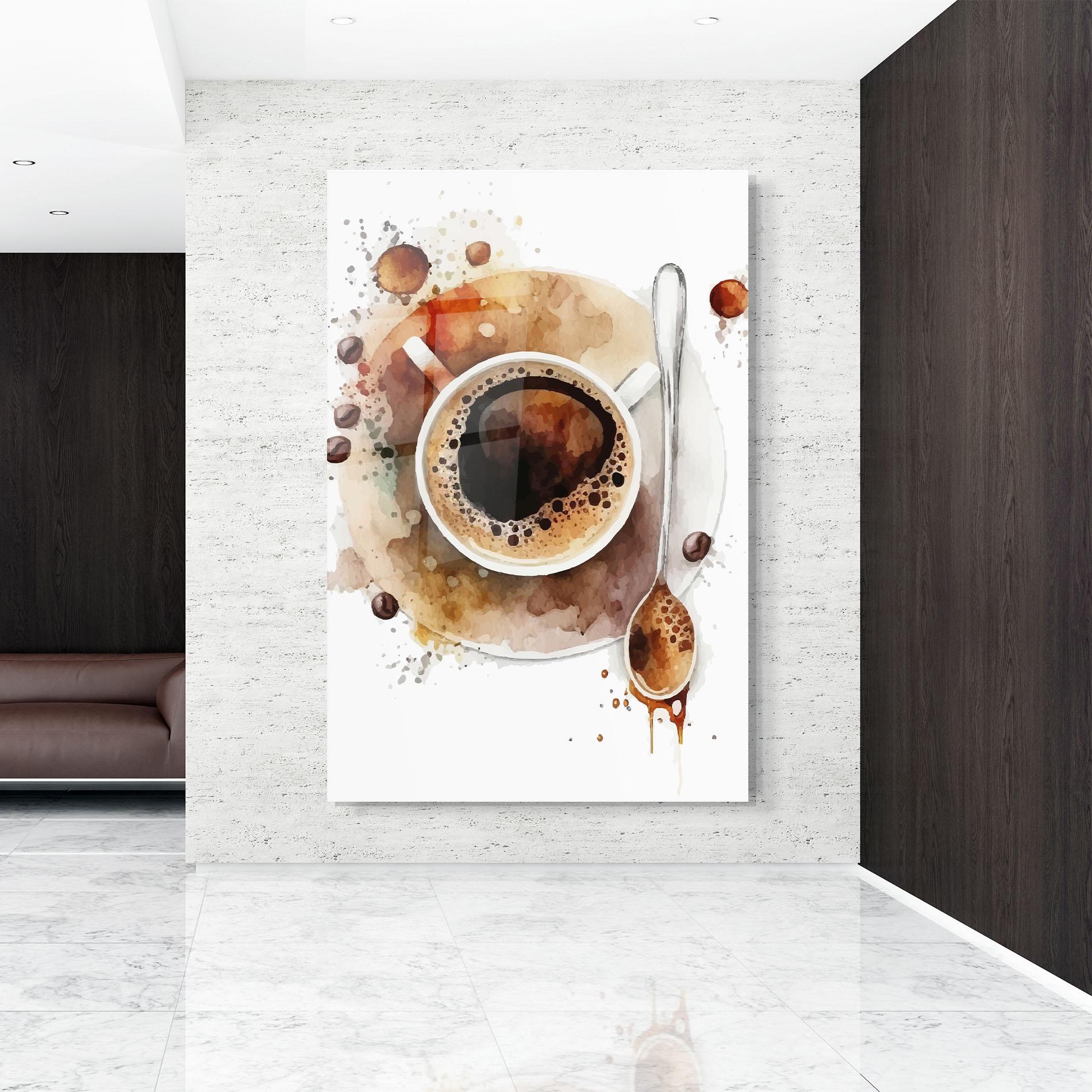 Стъклена картина Coffee Liquid mockup 9