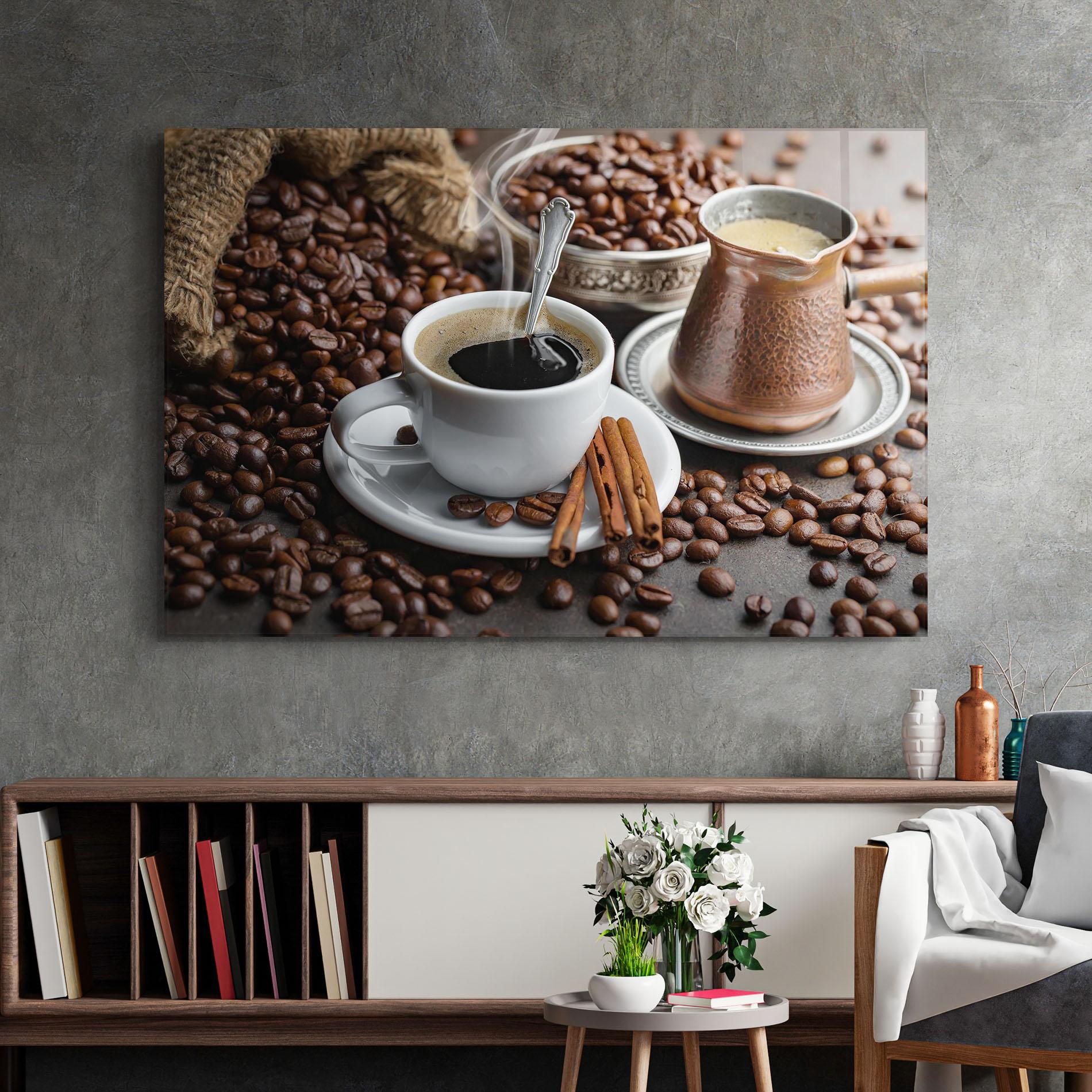 Стъклена картина Black Coffee Beans mockup 2