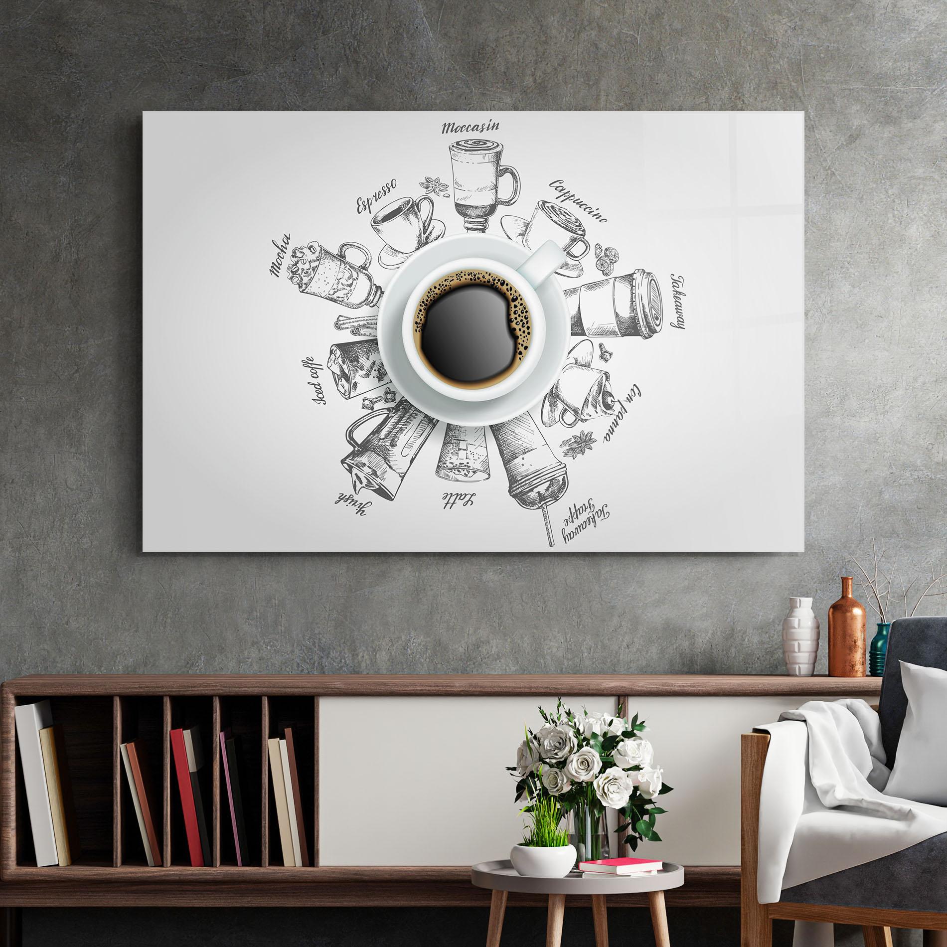 Стъклена картина Coffee List mockup 2