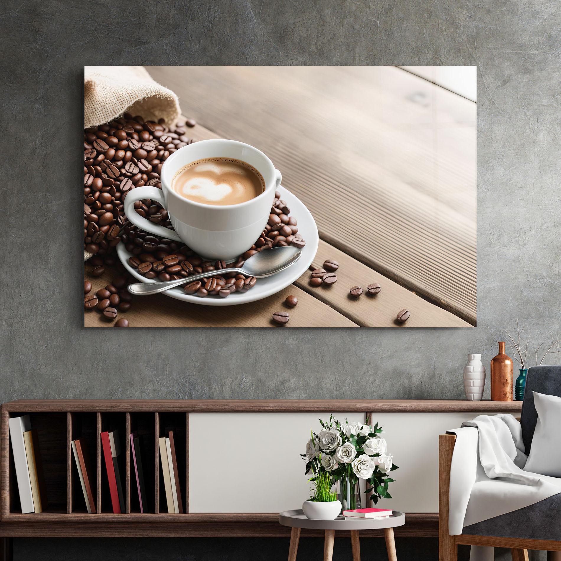 Стъклена картина Coffee On Table mockup 2