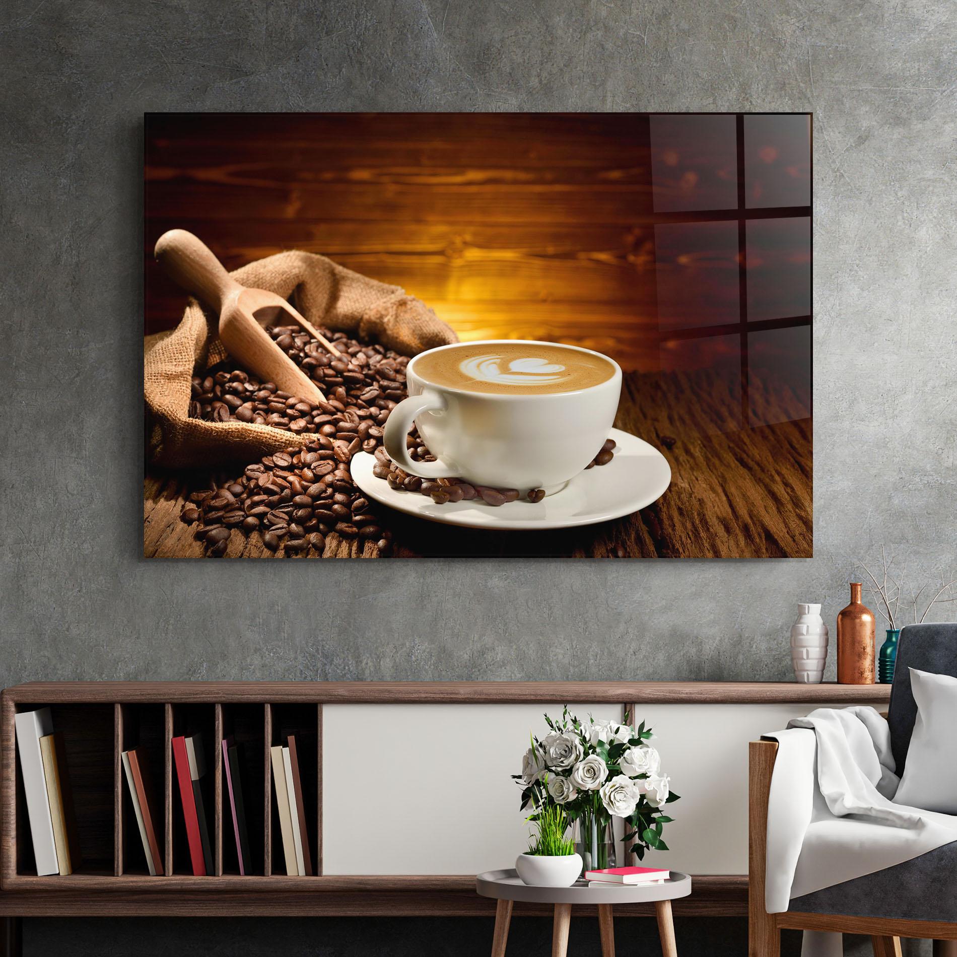 Стъклена картина Latte Coffee mockup 2