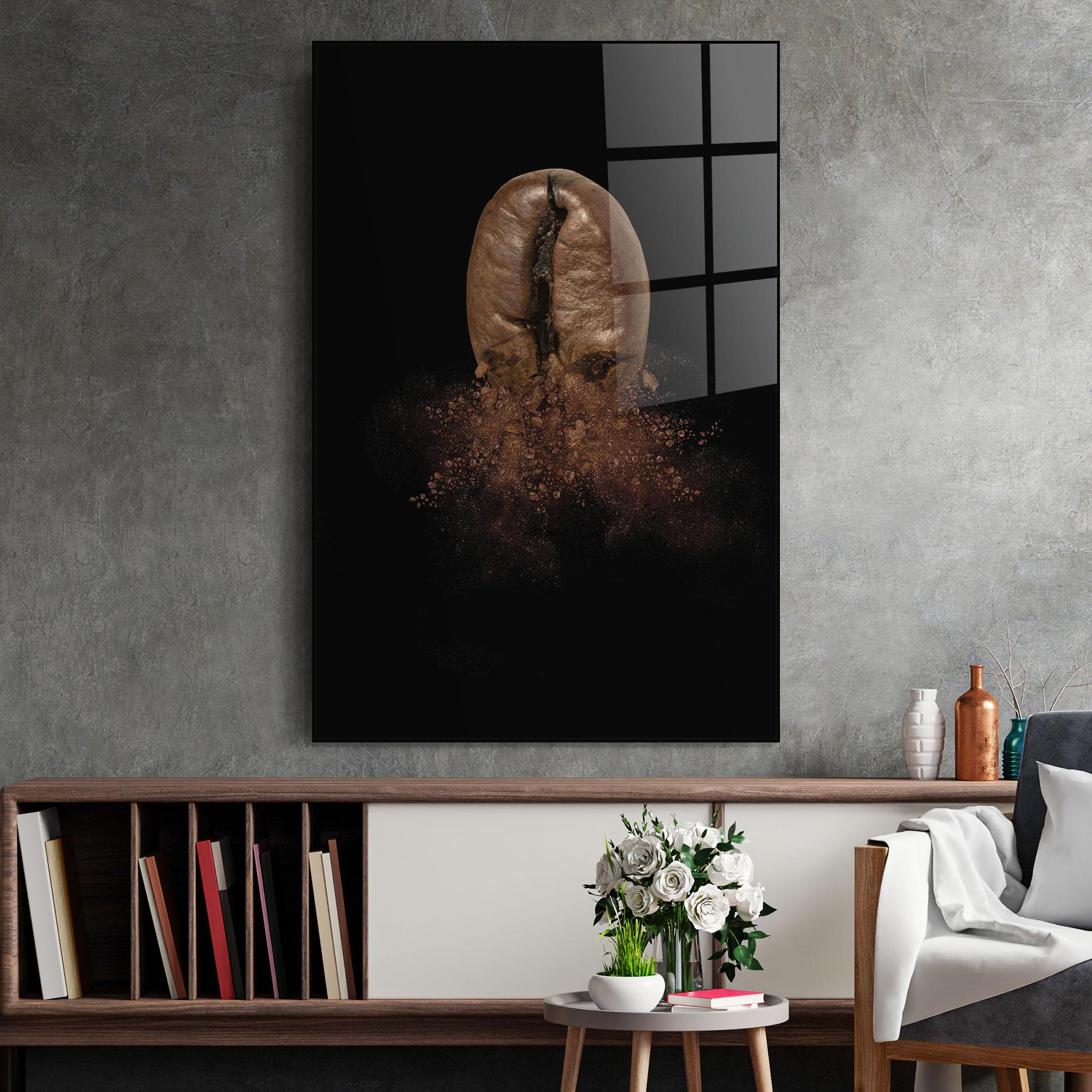 Стъклена картина Coffee Bean Explosion mockup 2