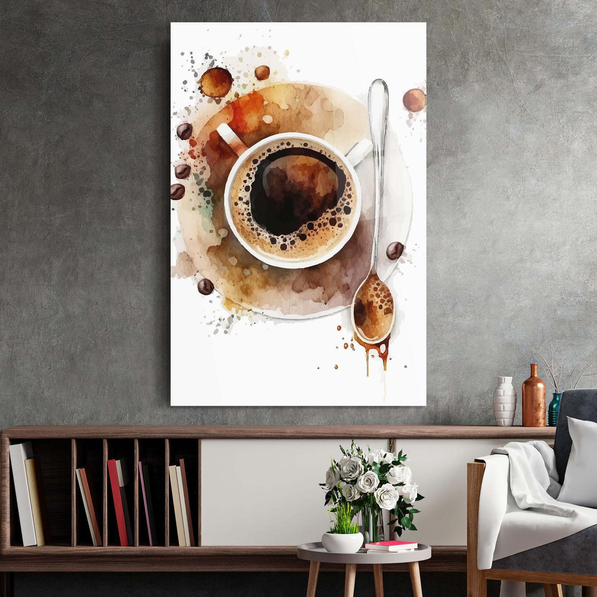 Стъклена картина Coffee Liquid mockup 2