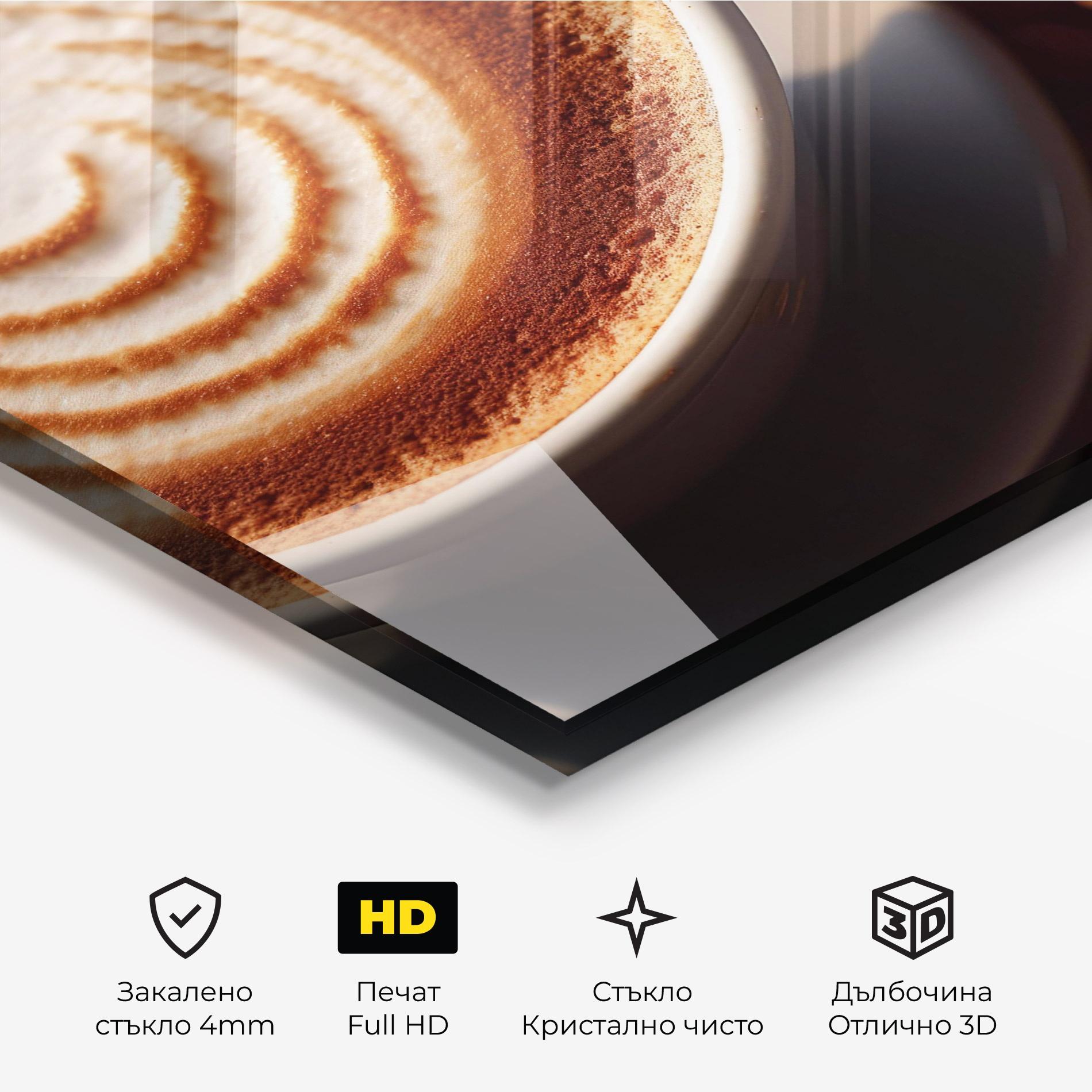 Стъклена картина Cappuccino mockup 3