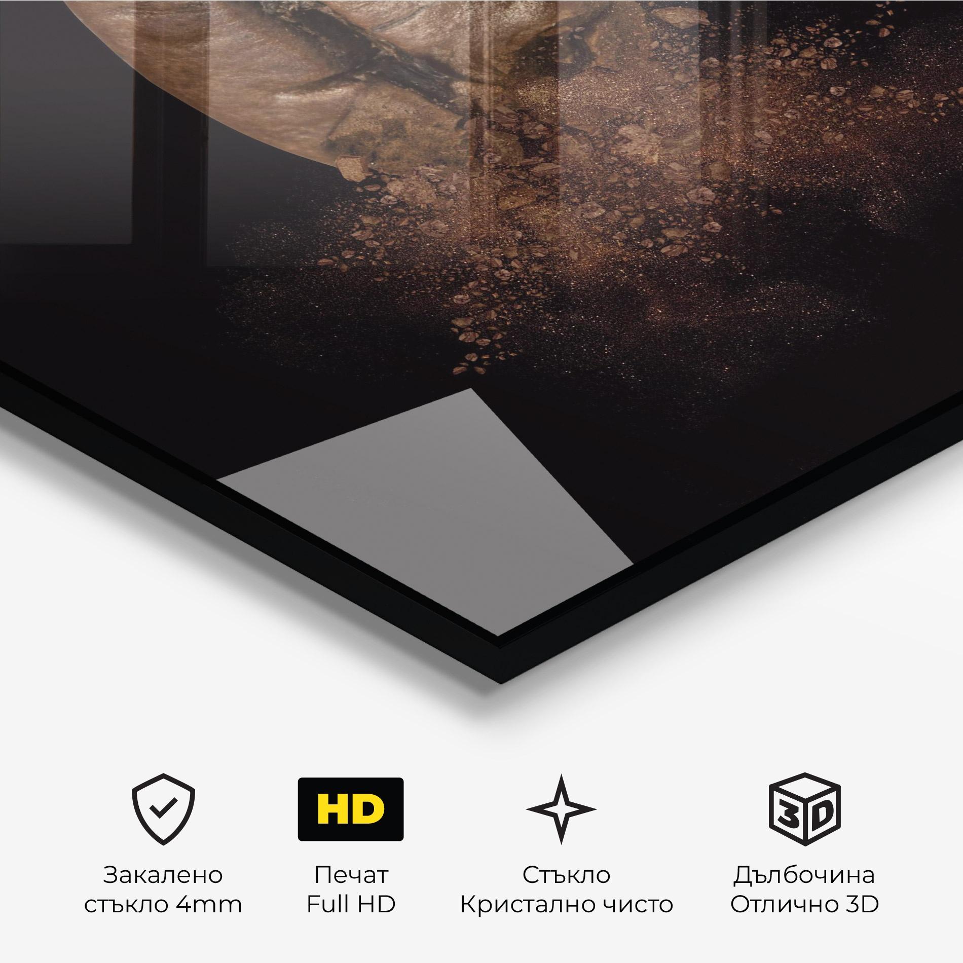 Стъклена картина Coffee Bean Explosion mockup 3