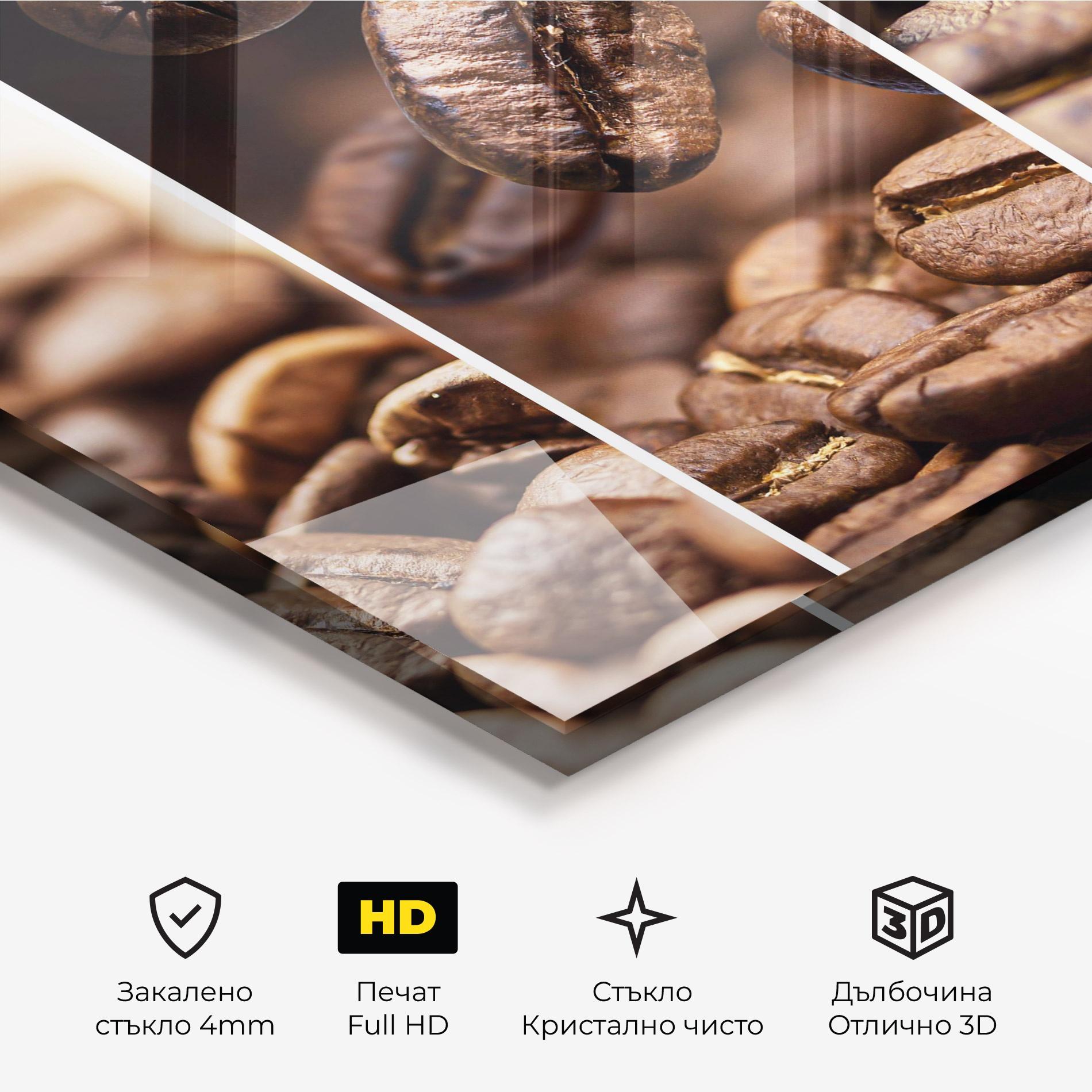 Стъклена картина Coffee Collage mockup 3