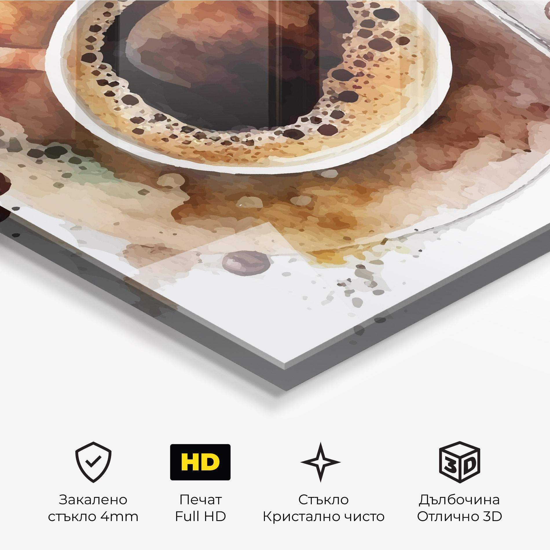 Стъклена картина Coffee Liquid mockup 3