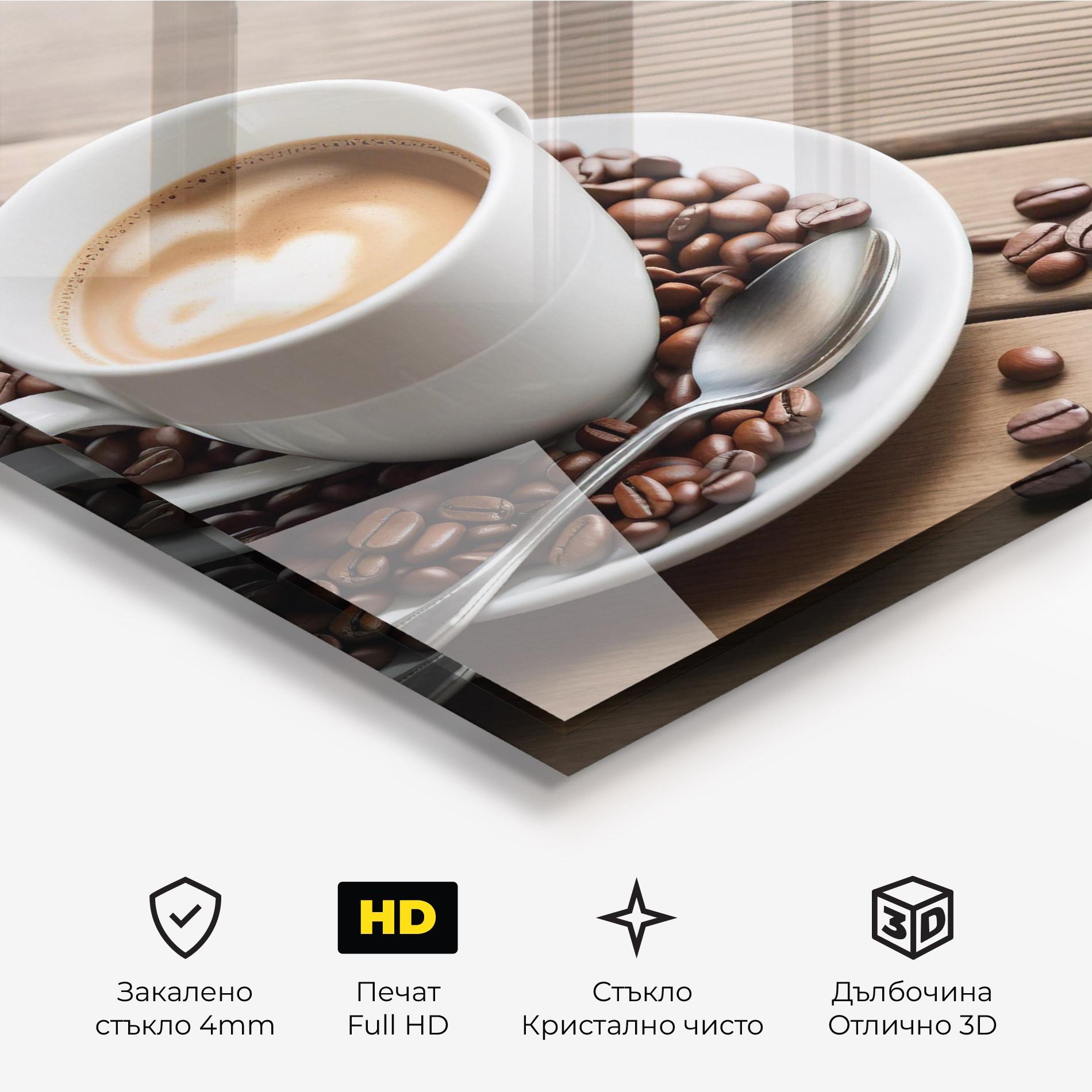 Стъклена картина Coffee On Table mockup 3