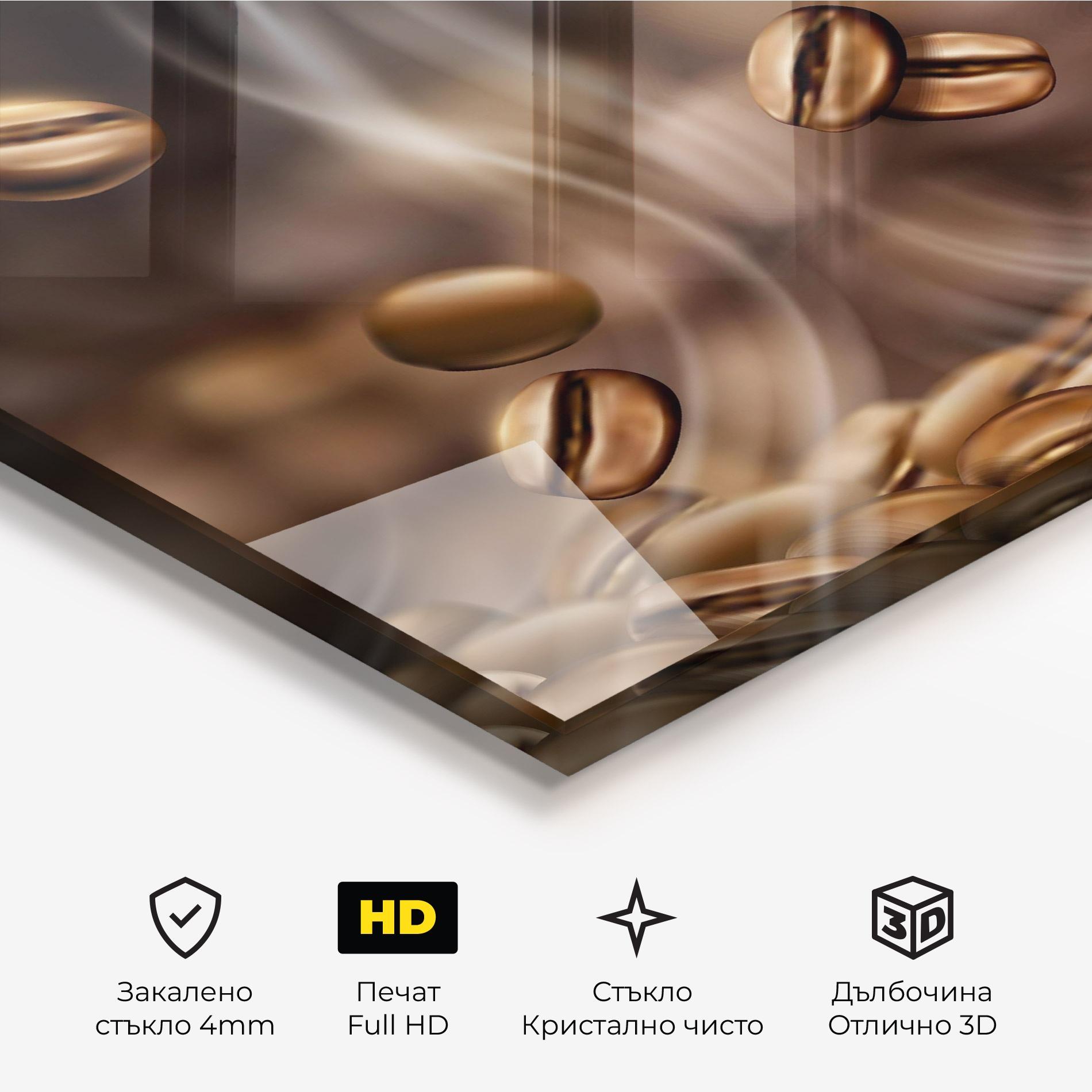 Стъклена картина Coffee Smoke mockup 3