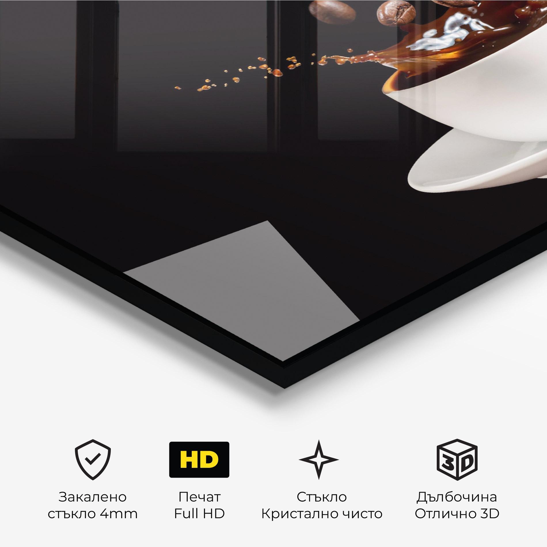 Стъклена картина Coffee Splashes mockup 3