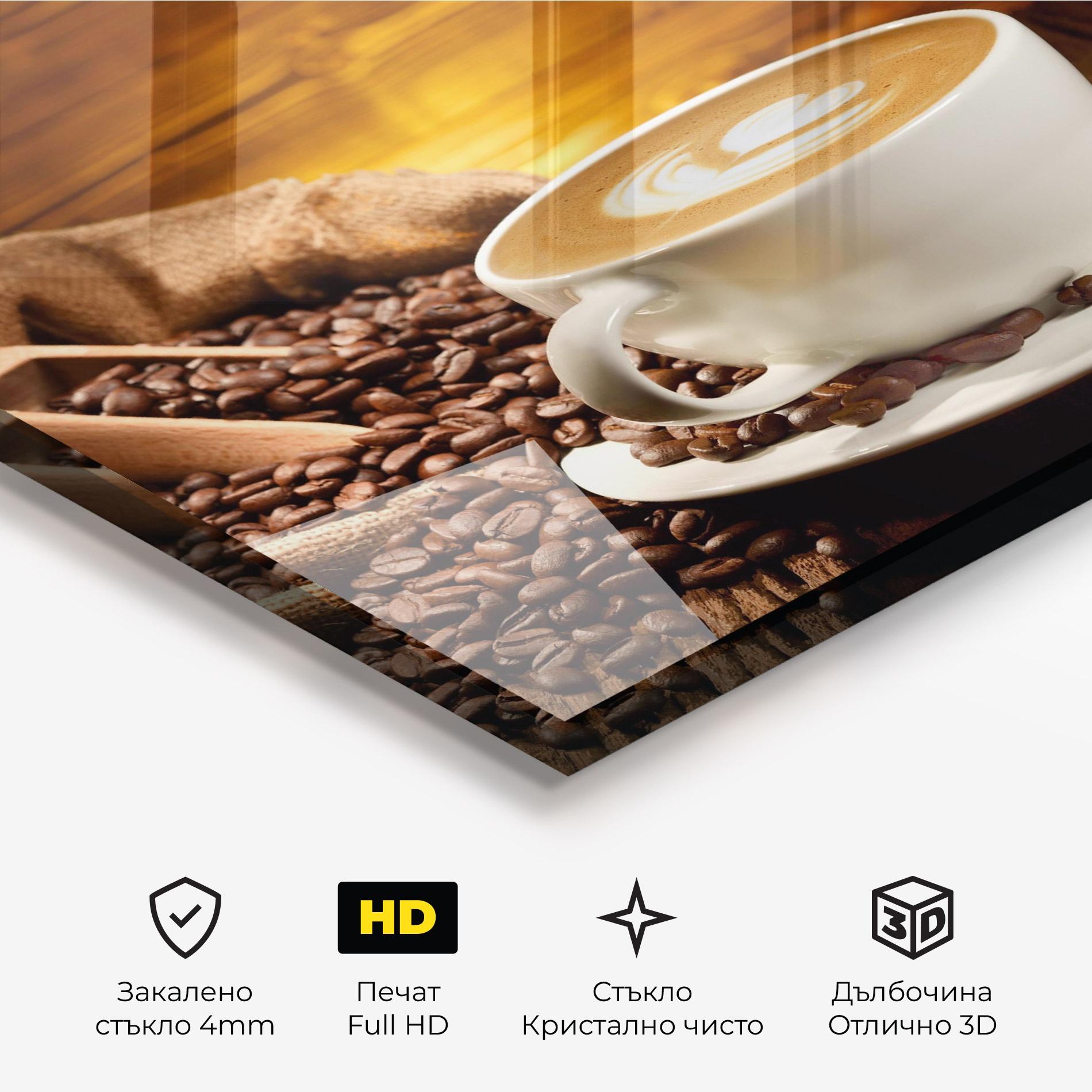 Стъклена картина Latte Coffee mockup 3