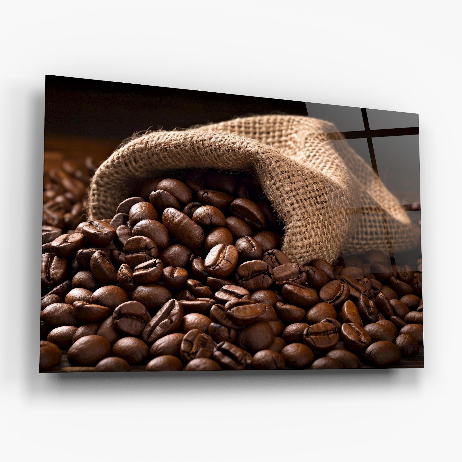 Стъклена картина Bag Of Coffee Beans mockup 6