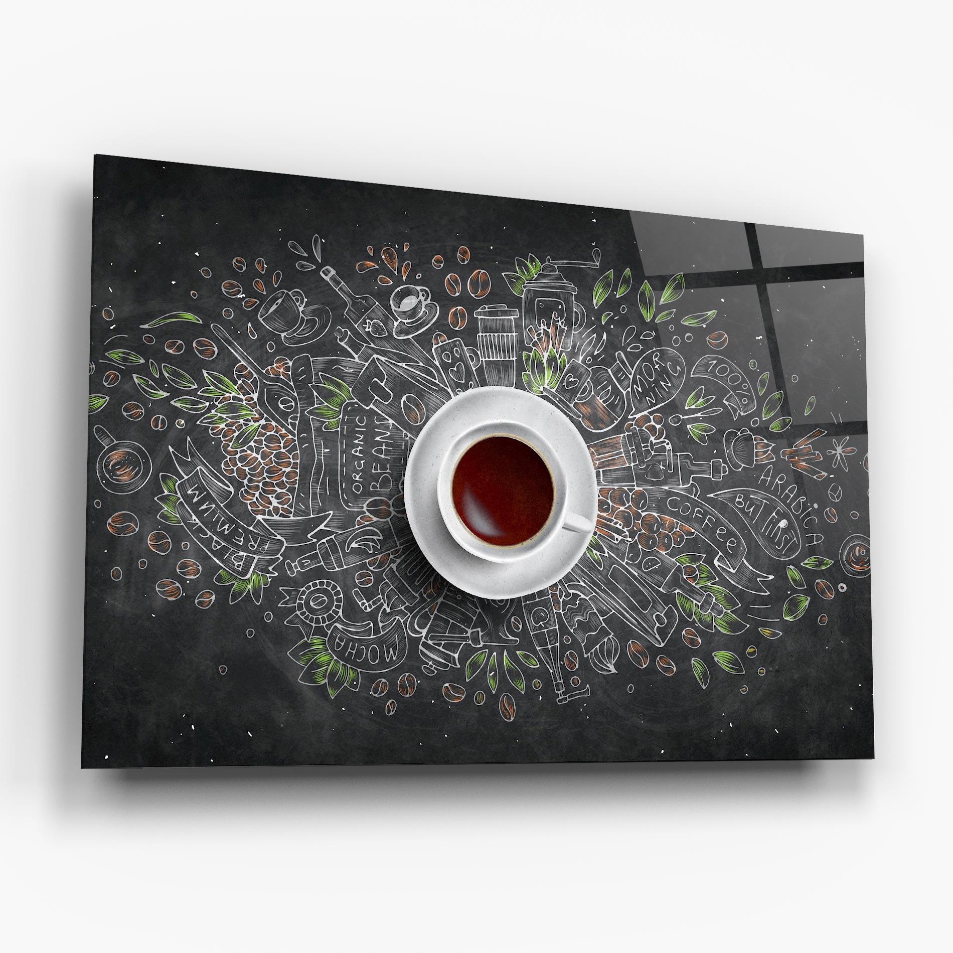 Стъклена картина Black Board Coffee mockup 6
