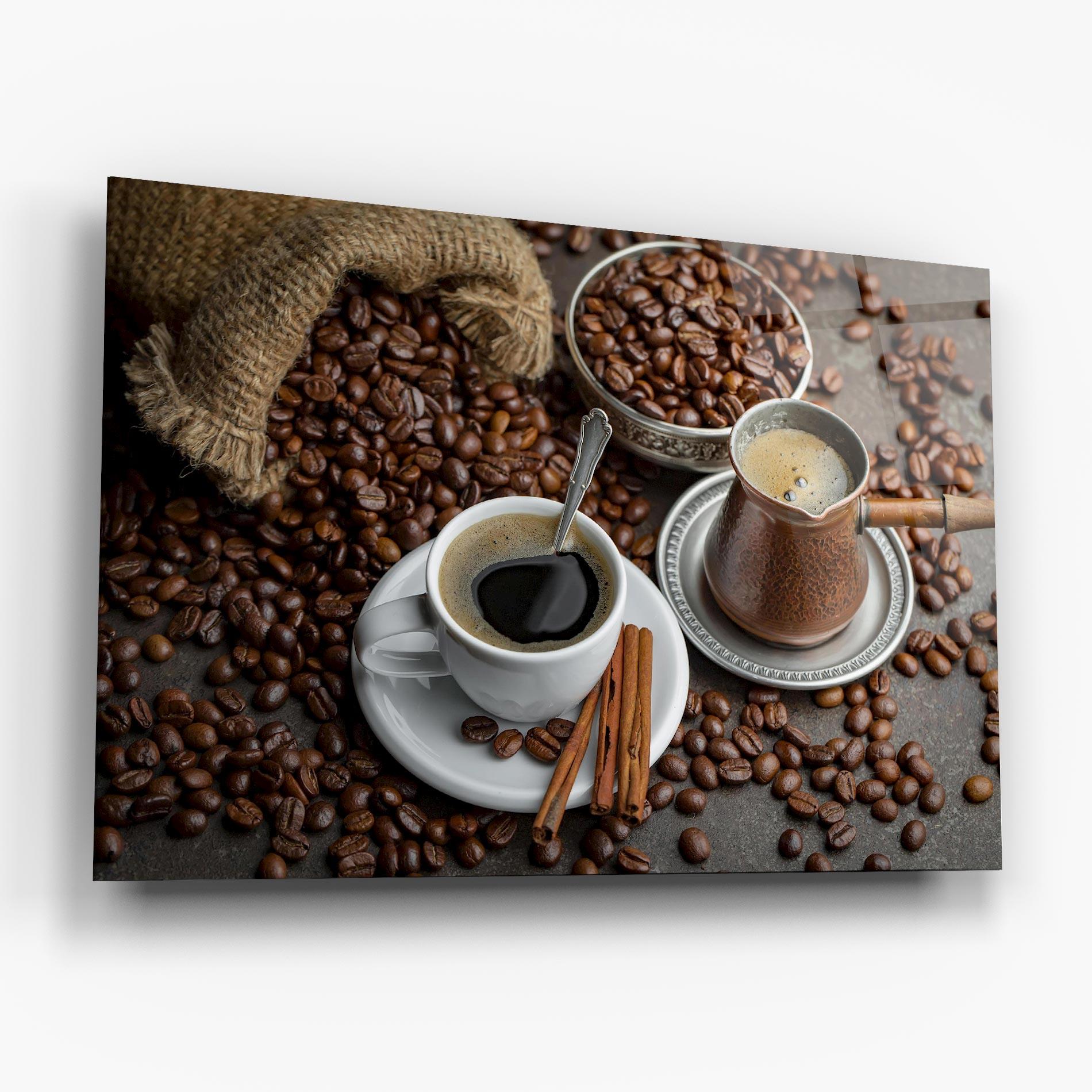 Стъклена картина Black Coffee Bean mockup 6