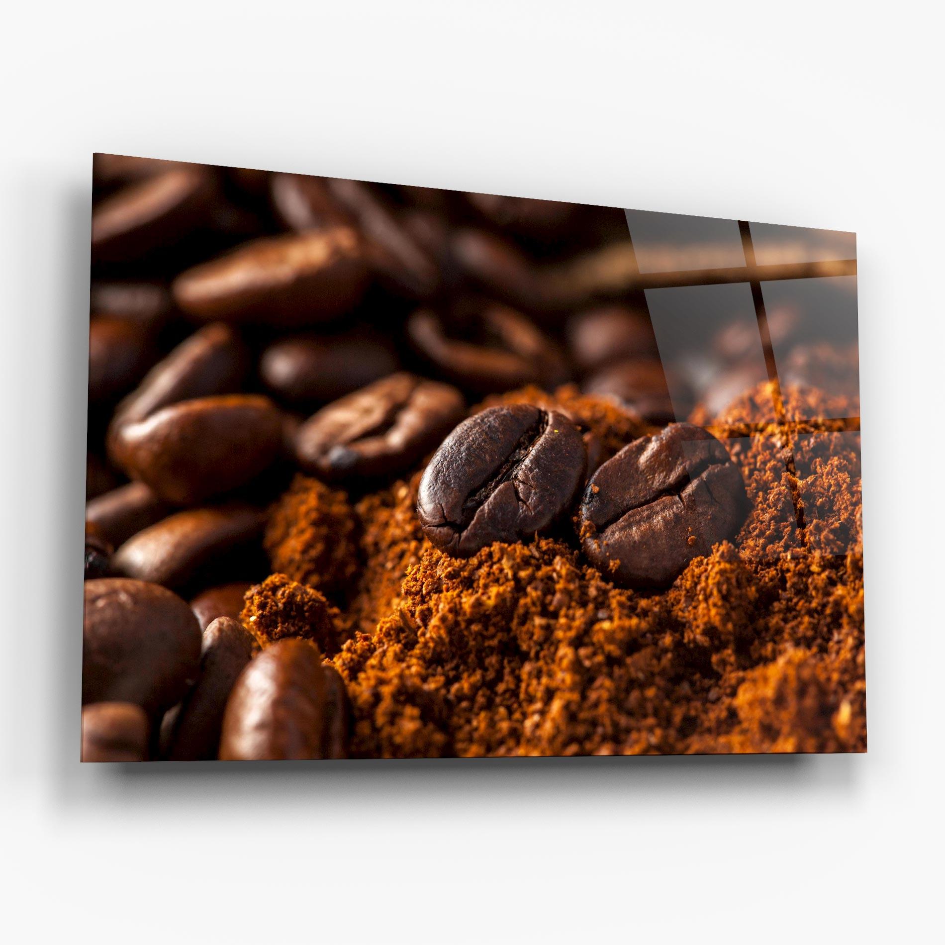 Стъклена картина Close Up Coffee Beans mockup 6