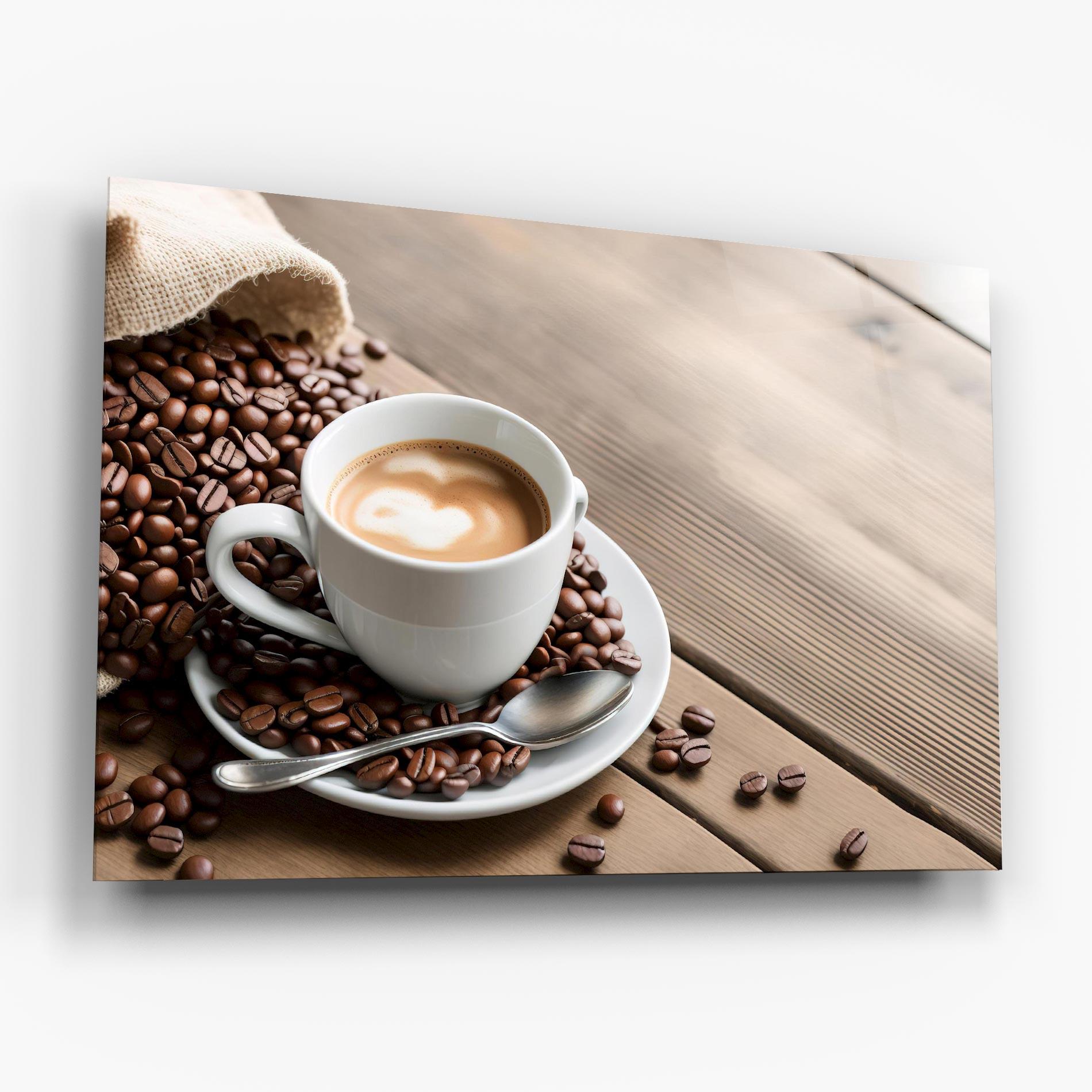 Стъклена картина Coffee On Table mockup 6