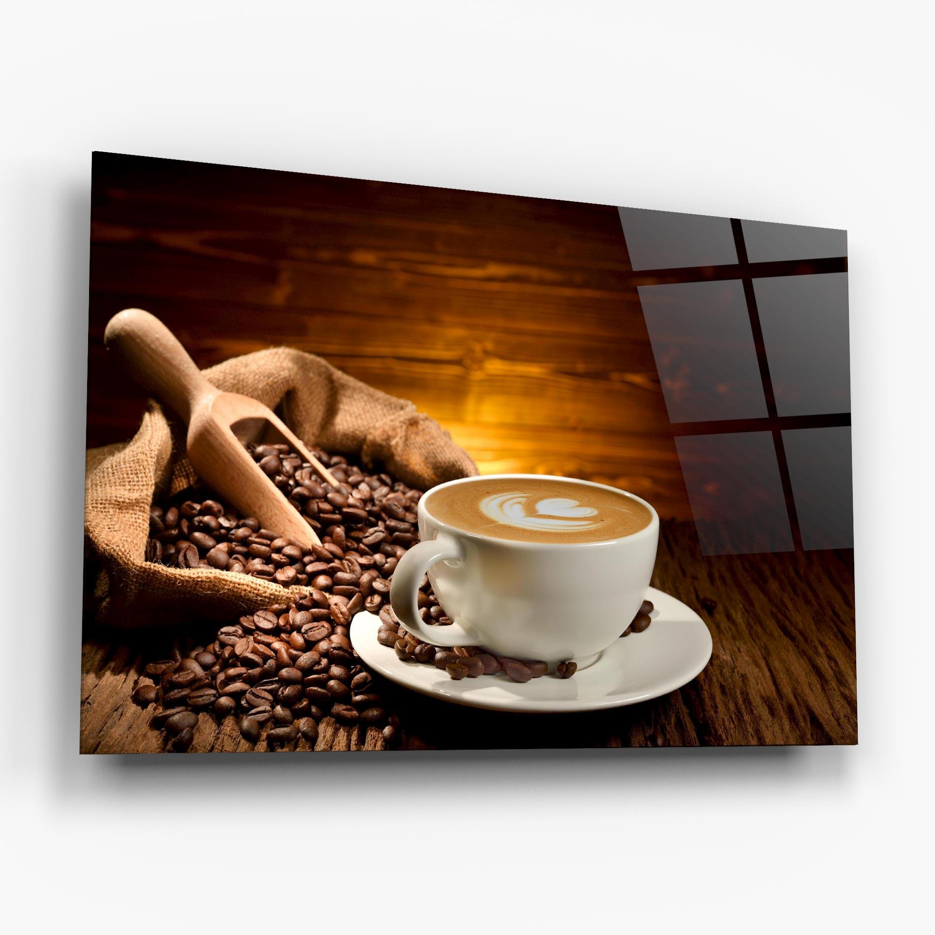 Стъклена картина Latte Coffee mockup 6