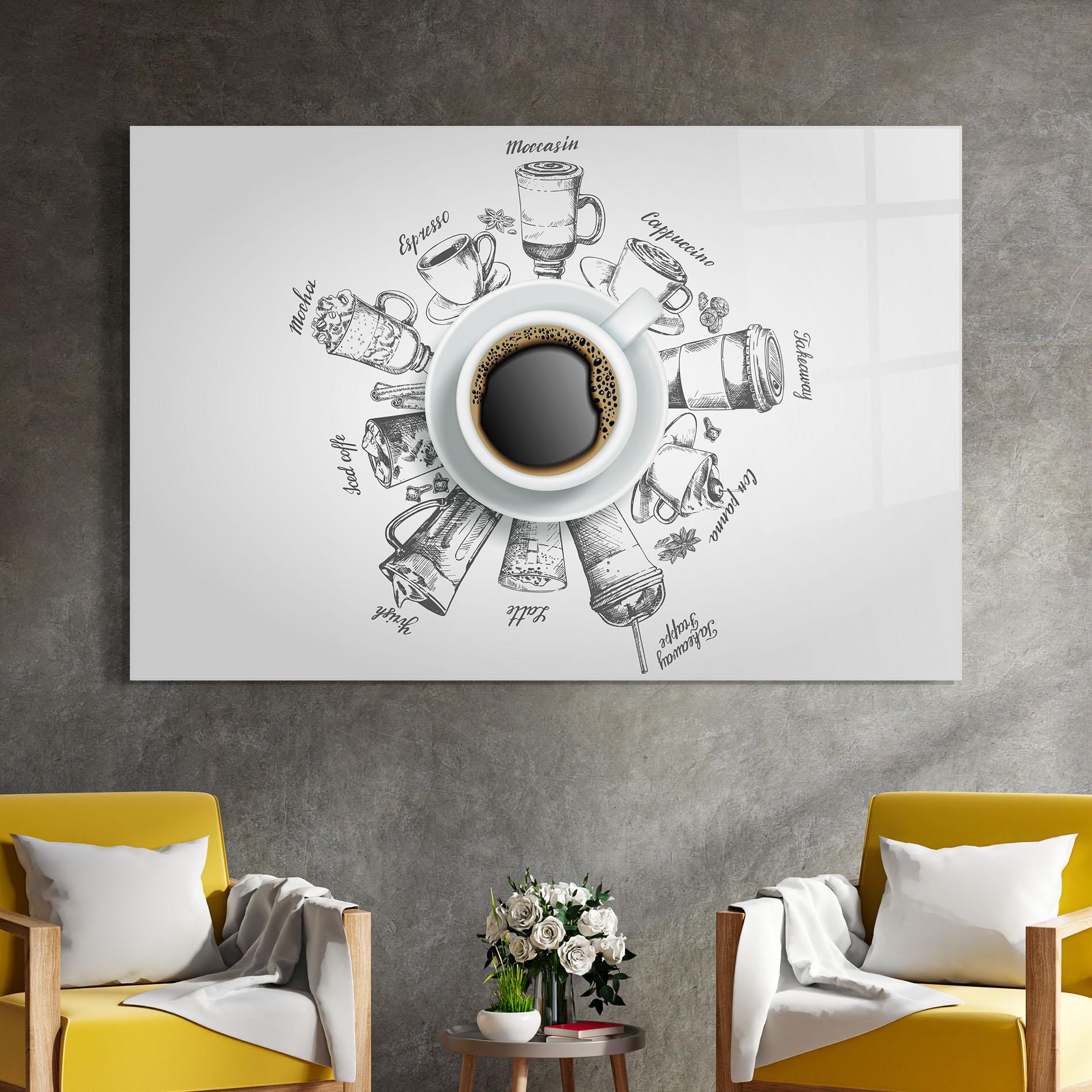 Стъклена картина Coffee List mockup 4