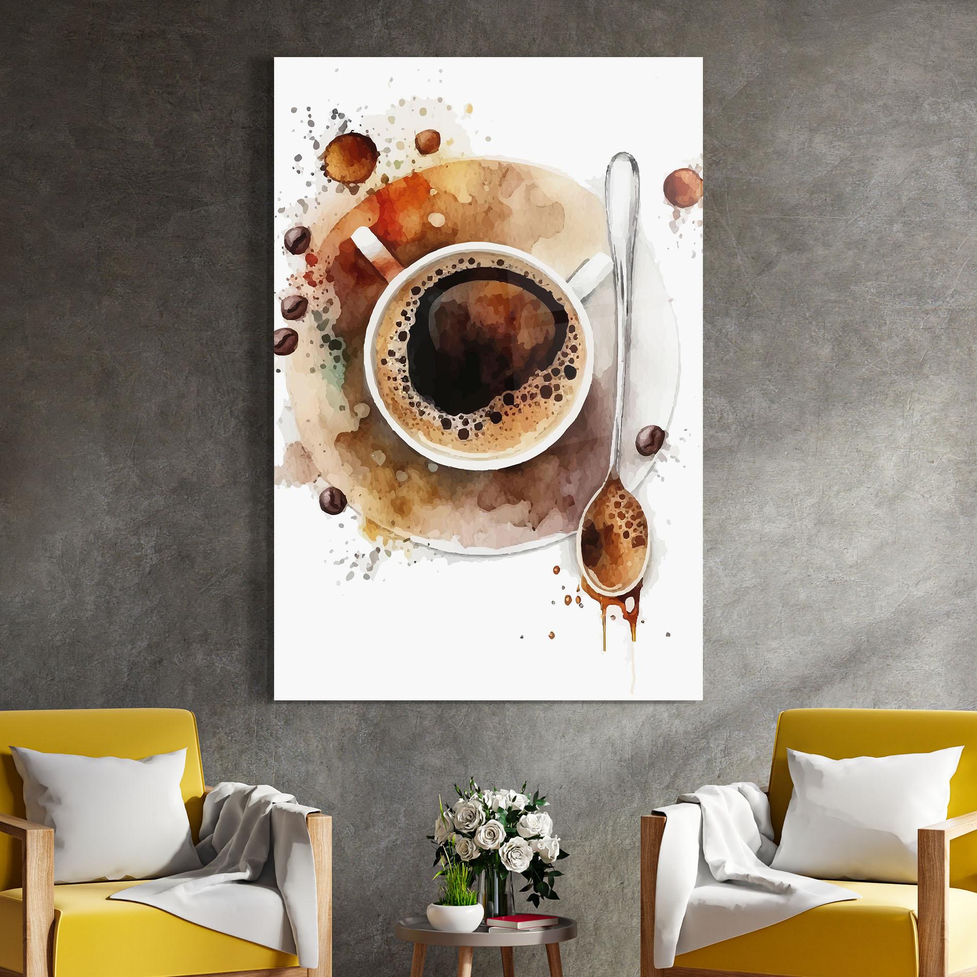 Стъклена картина Coffee Liquid mockup 4
