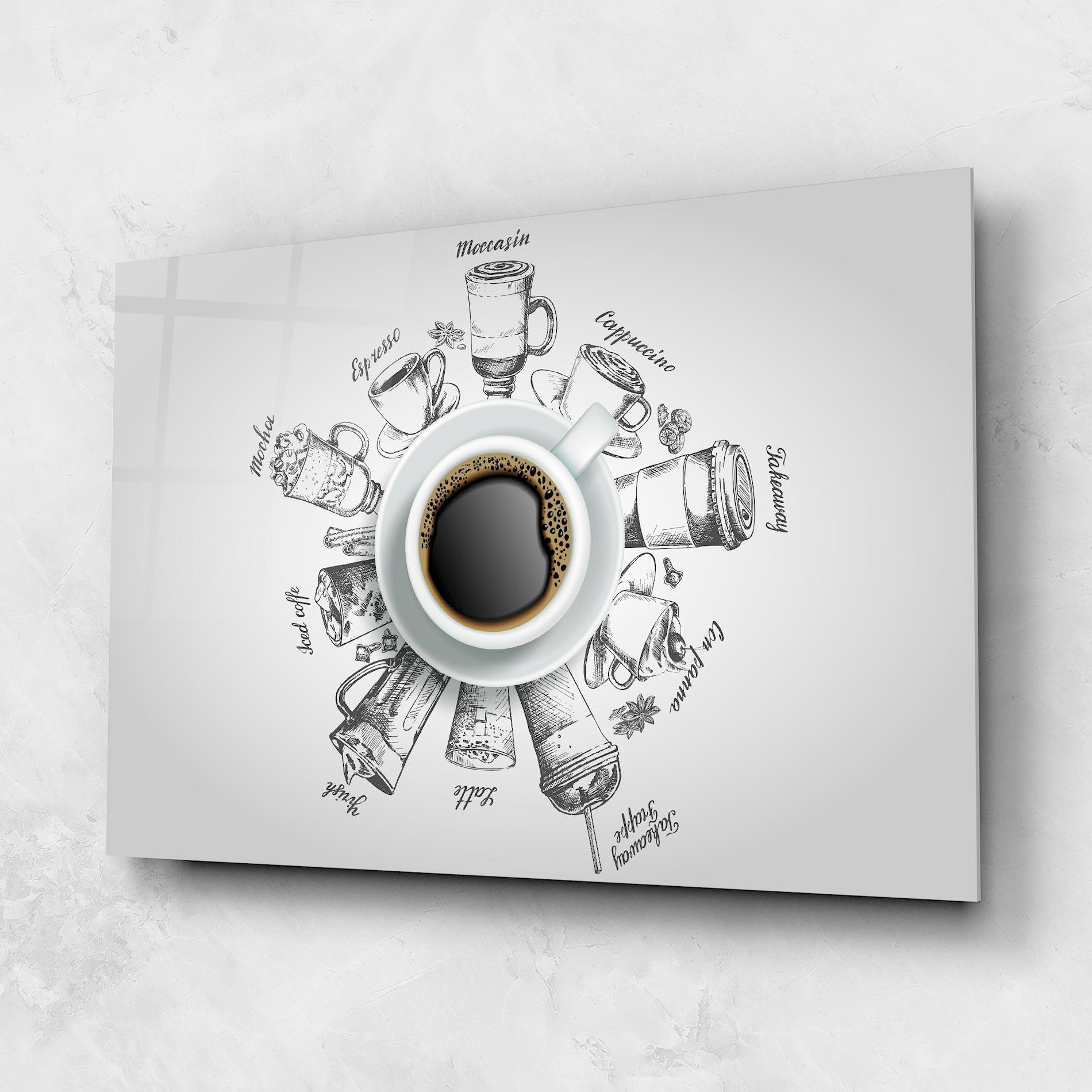 Стъклена картина Coffee List mockup 1