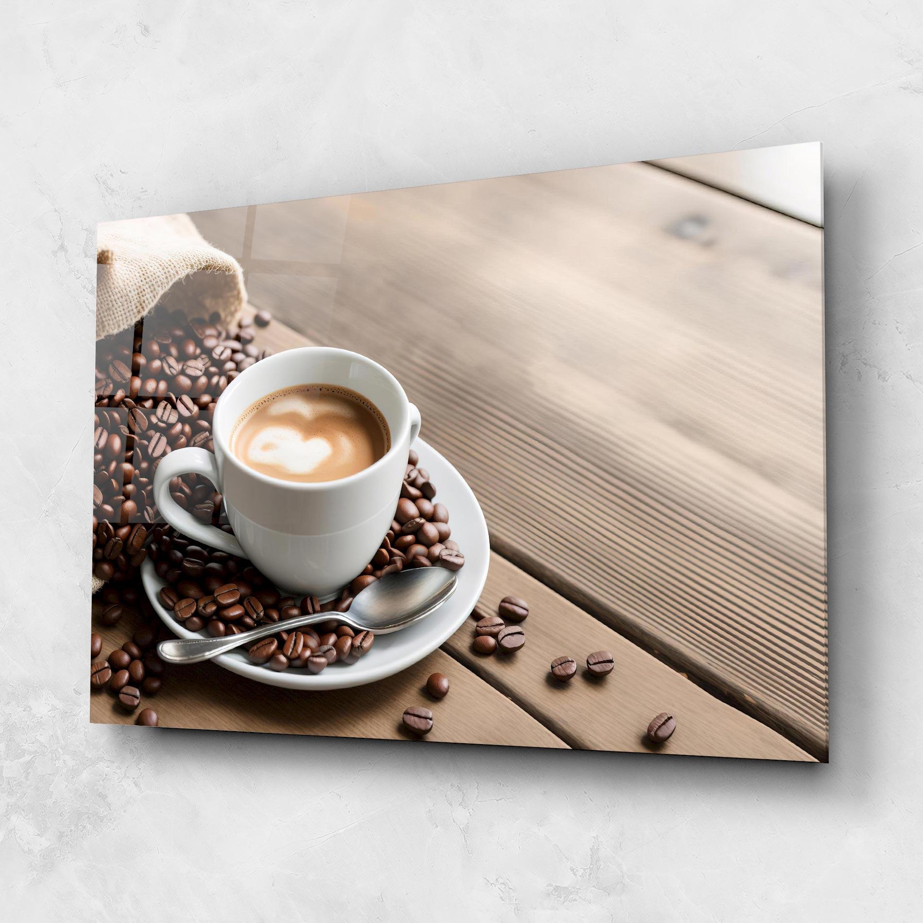 Стъклена картина Coffee On Table mockup 1