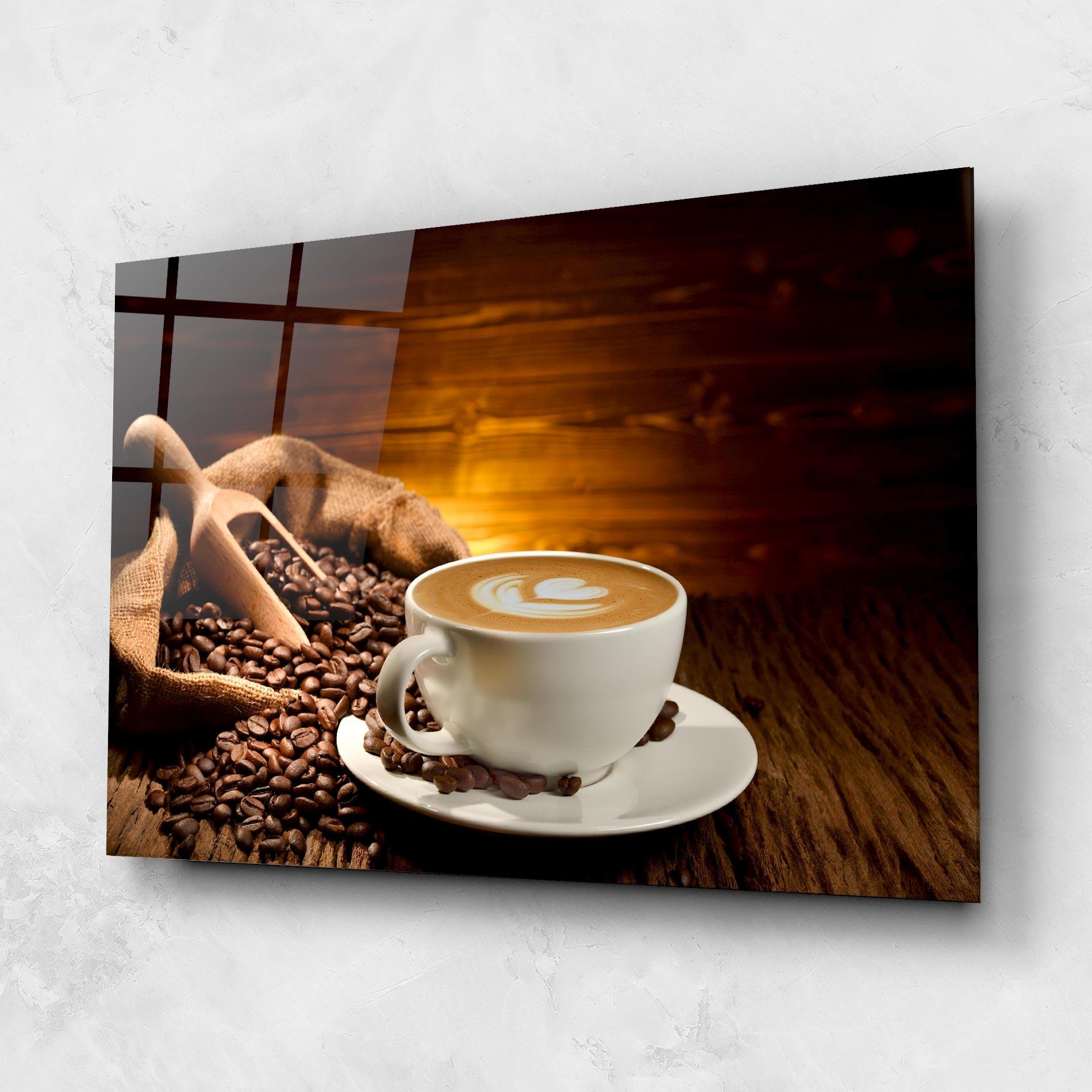 Стъклена картина Latte Coffee mockup 1