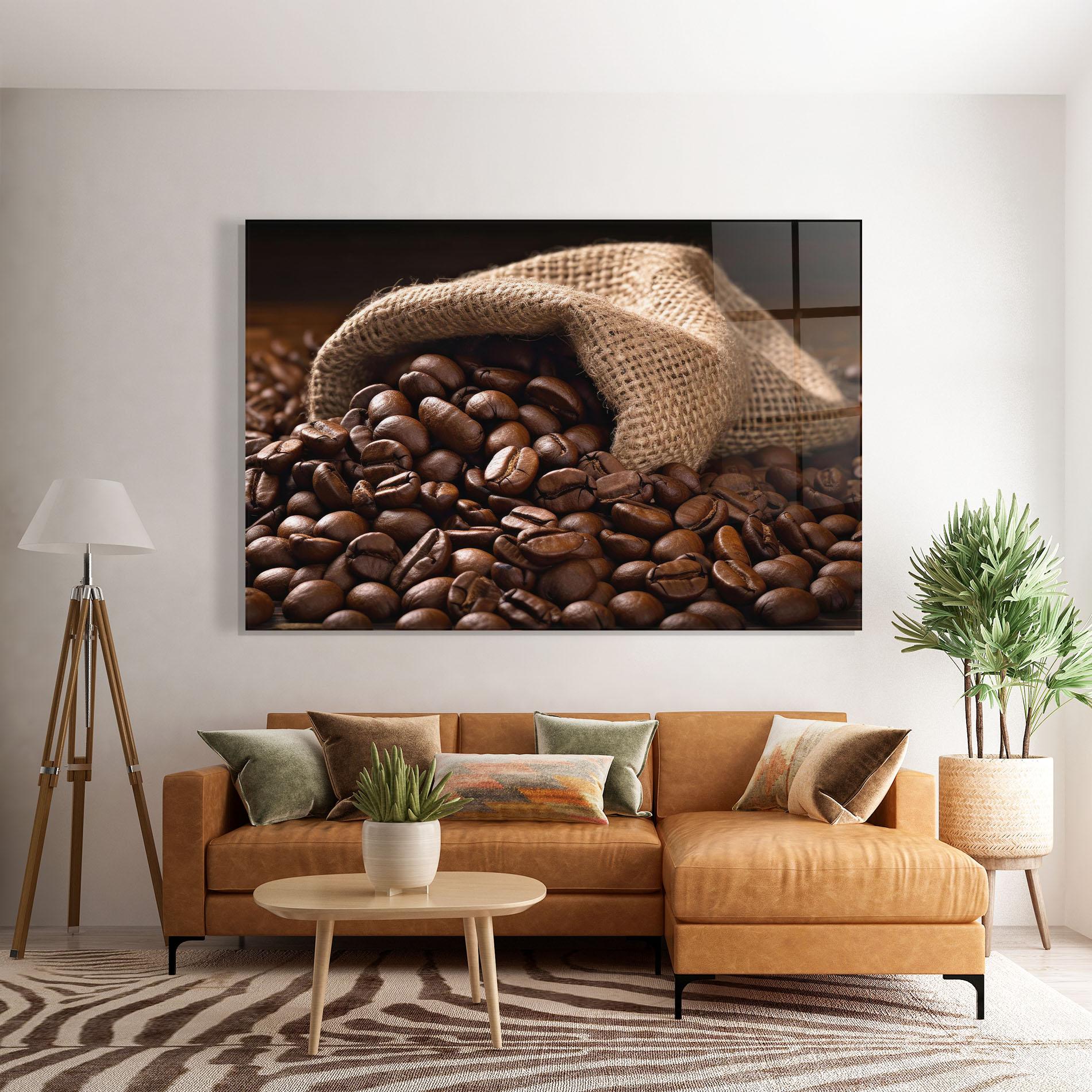 Стъклена картина Bag Of Coffee Beans mockup 7