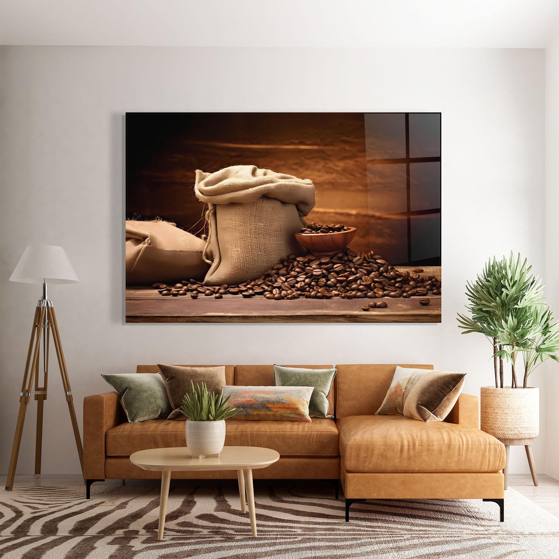 Стъклена картина Big Bag Of Coffee Beans mockup 7