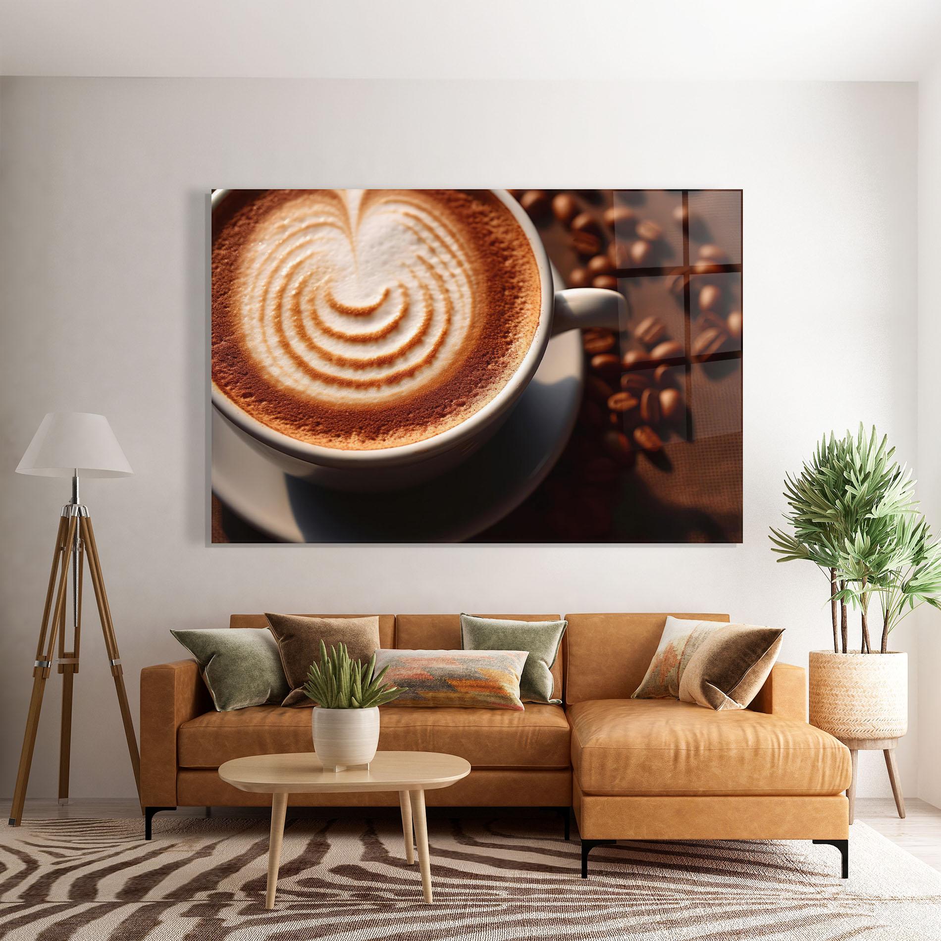 Стъклена картина Cappuccino mockup 7