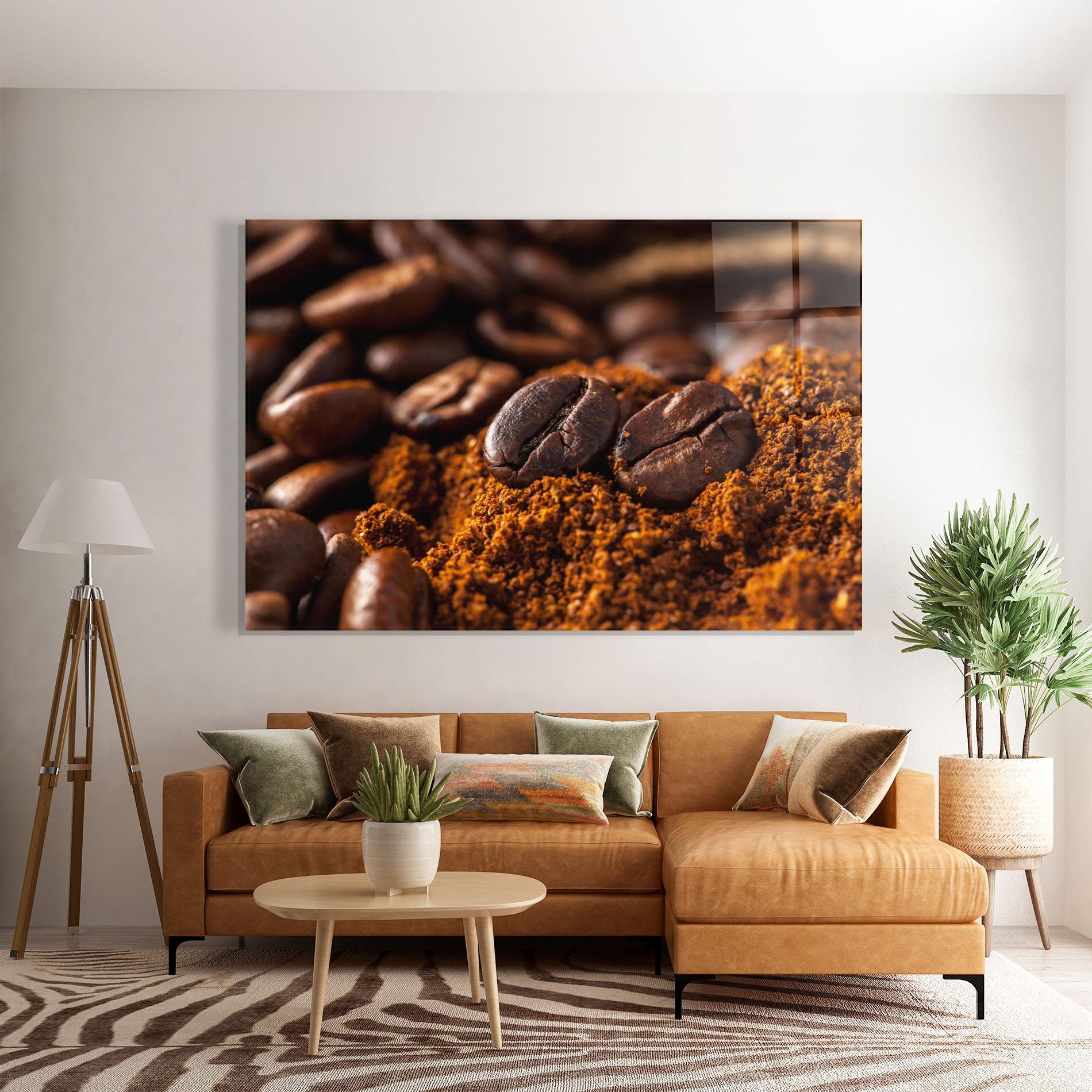Стъклена картина Close Up Coffee Beans mockup 7