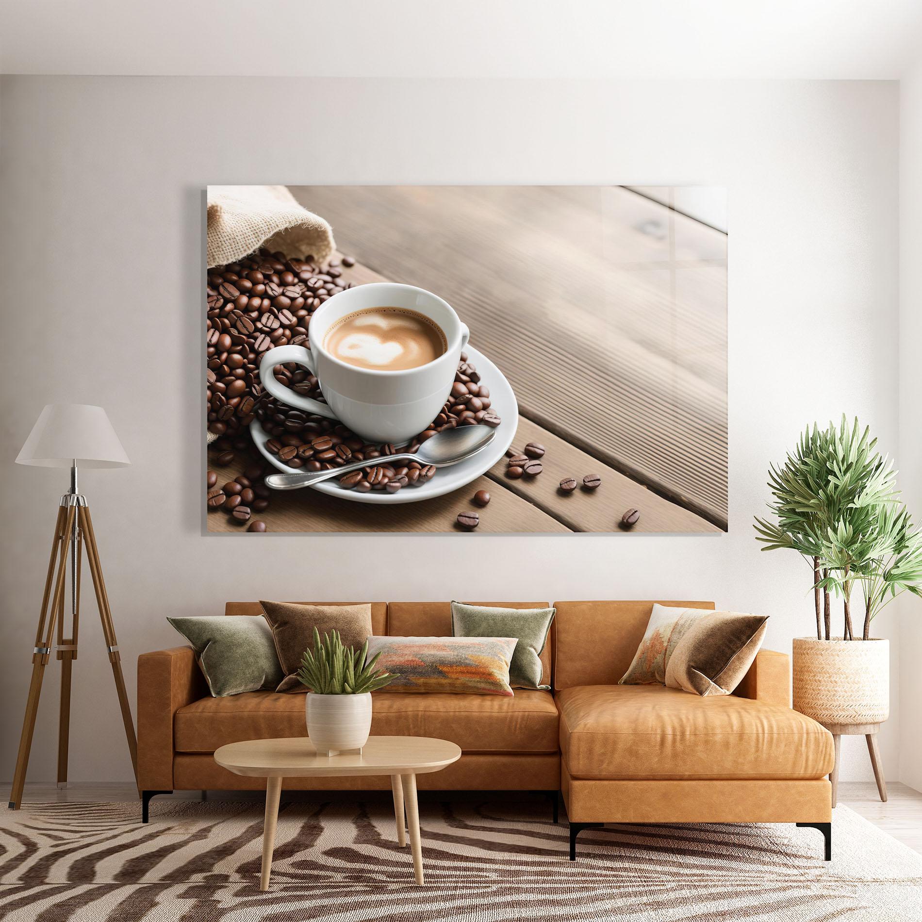 Стъклена картина Coffee On Table mockup 7