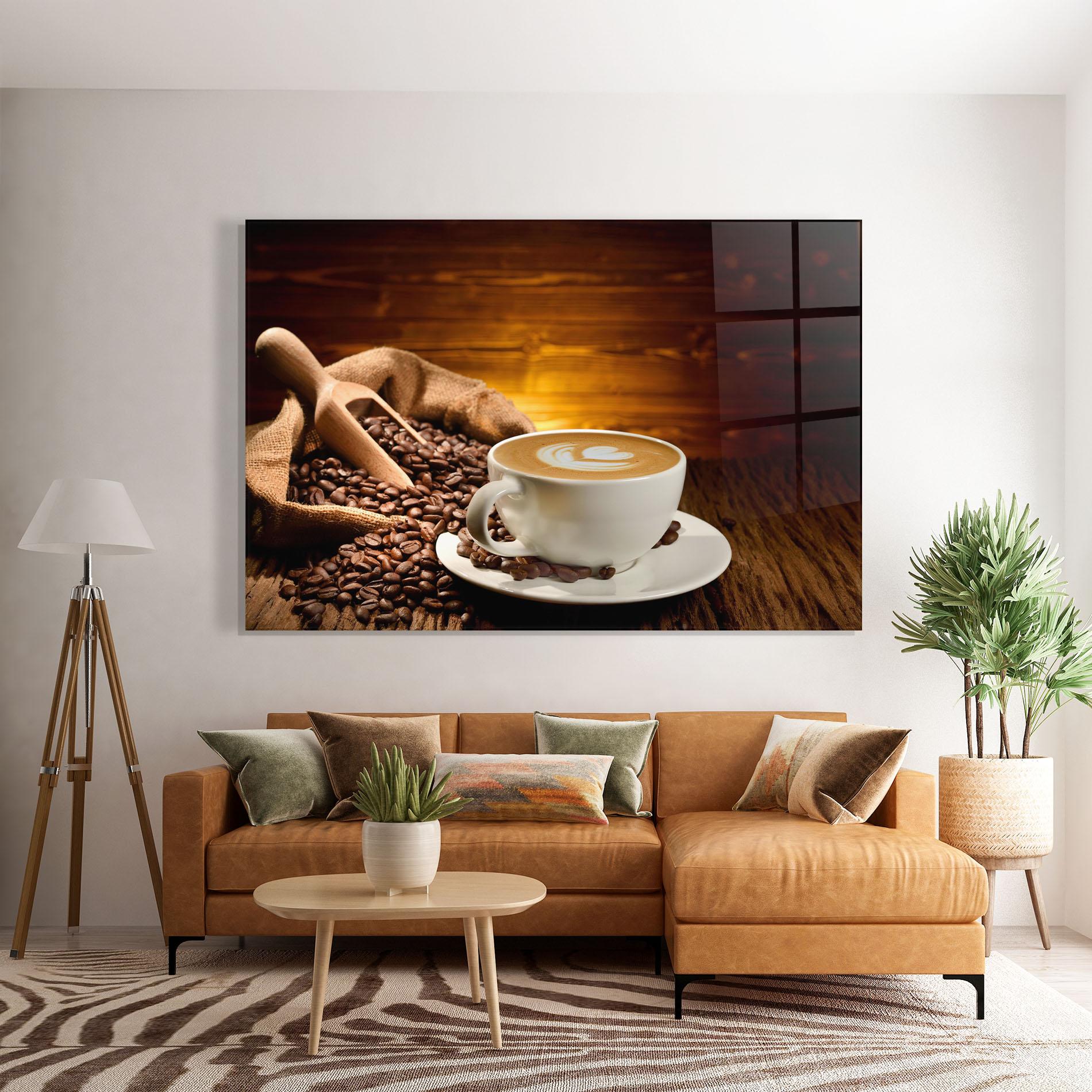 Стъклена картина Latte Coffee mockup 7