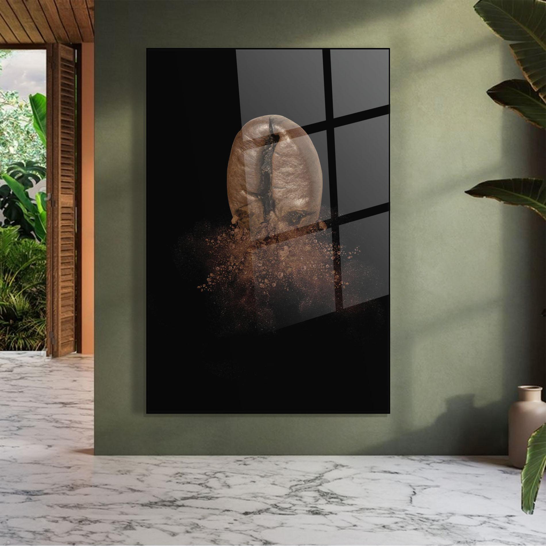 Стъклена картина Coffee Bean Explosion mockup 7