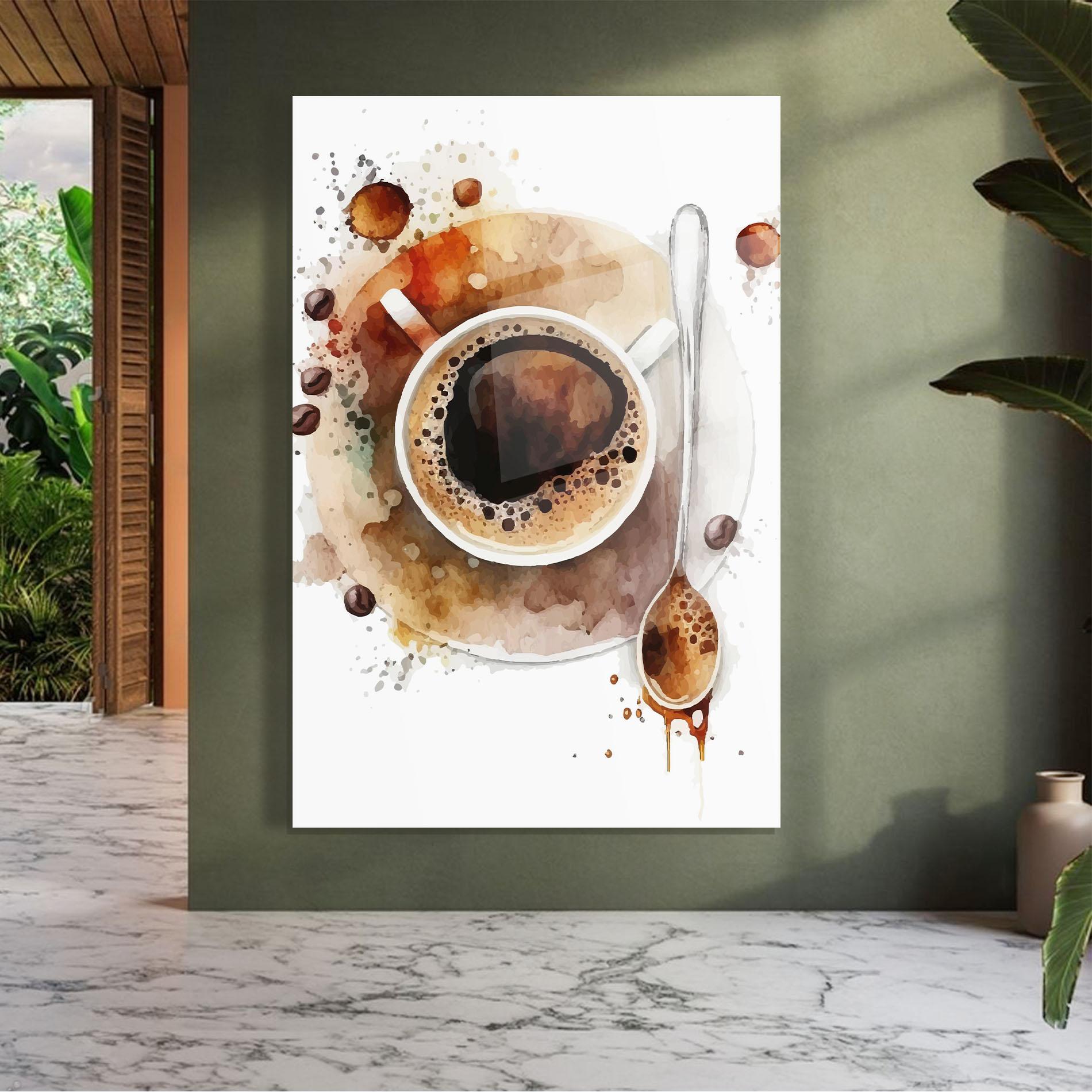 Стъклена картина Coffee Liquid mockup 7
