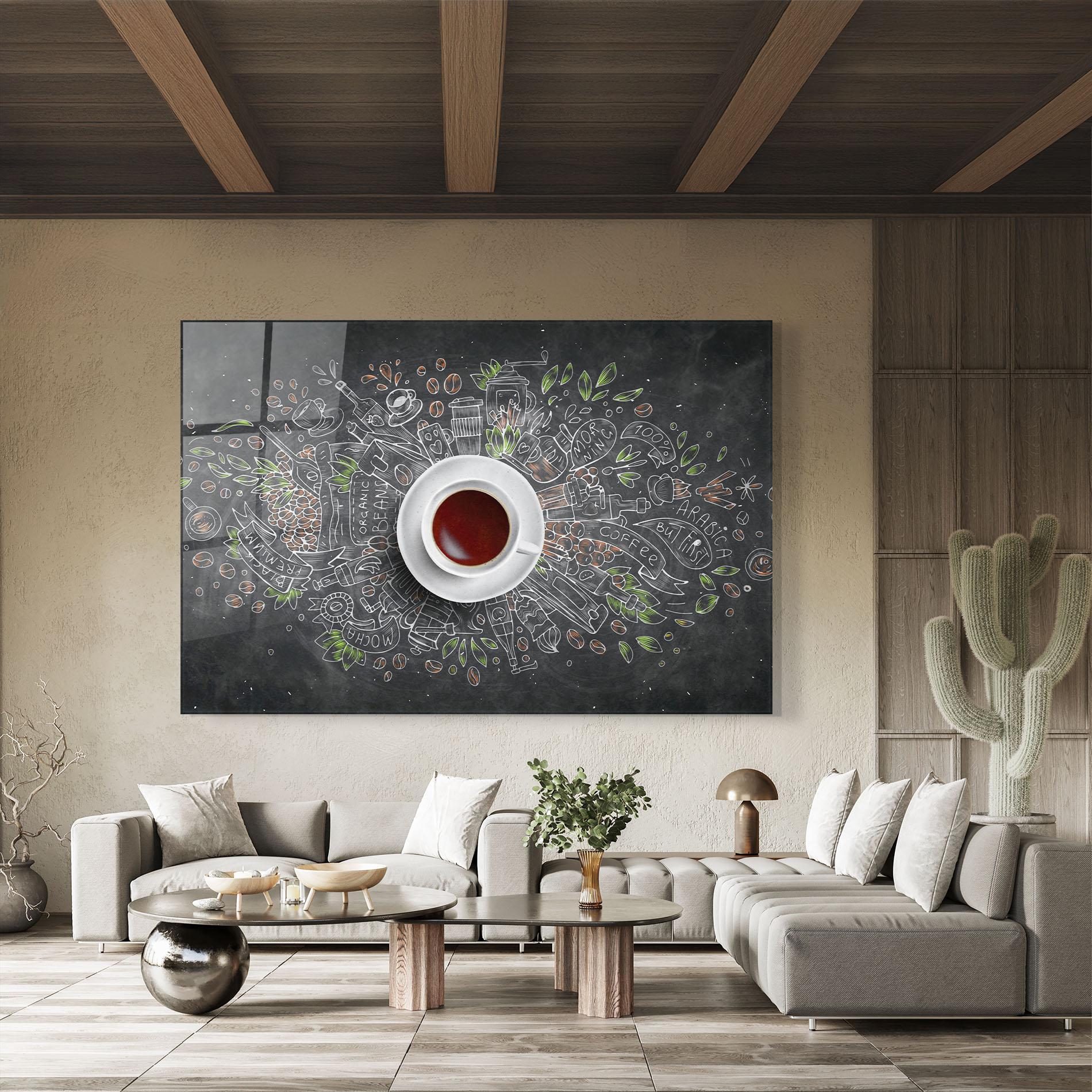 Стъклена картина Black Board Coffee mockup 8